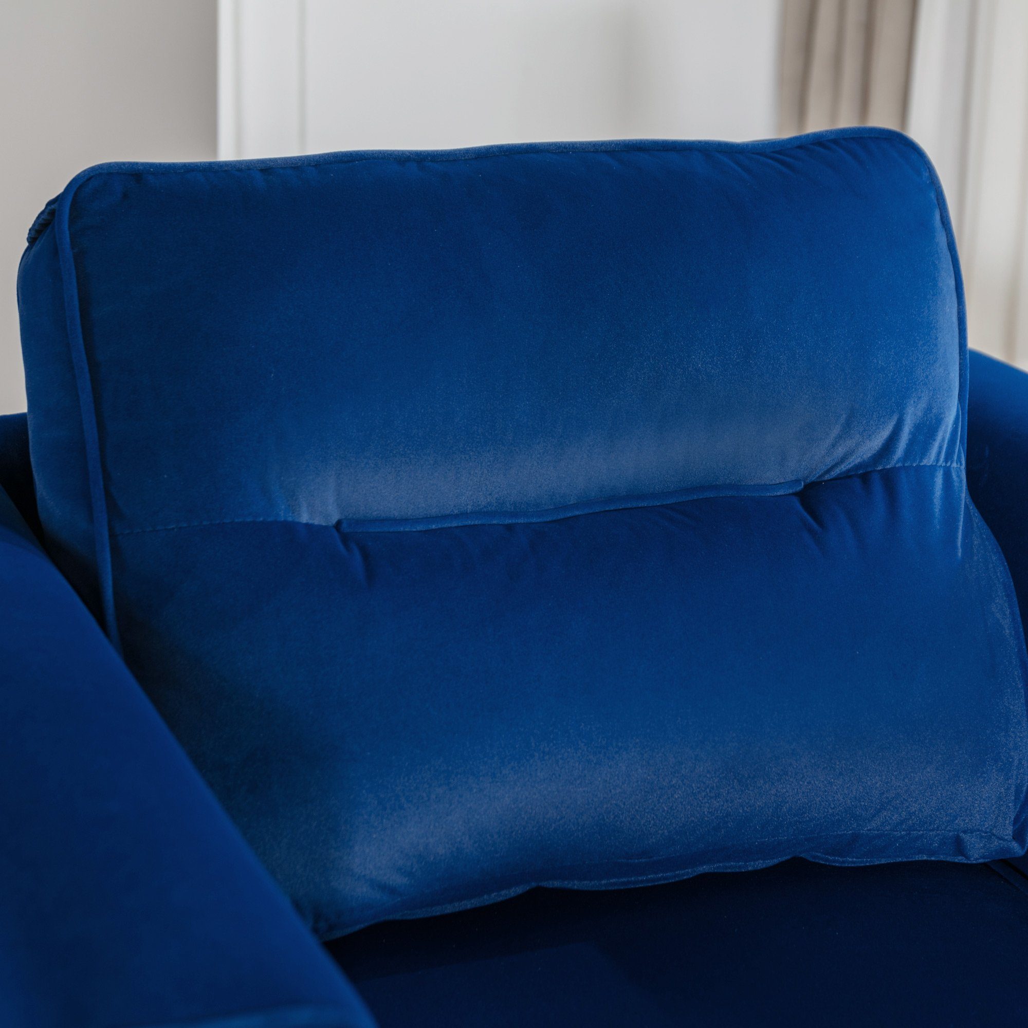 lässiger Polster Loungesessel, einfacher REDOM Sessel und Sessel, Roségold-Metallbeine Sitzkissen blau Fernsehsessel, (moderner Sessel mit Samtstuhl),