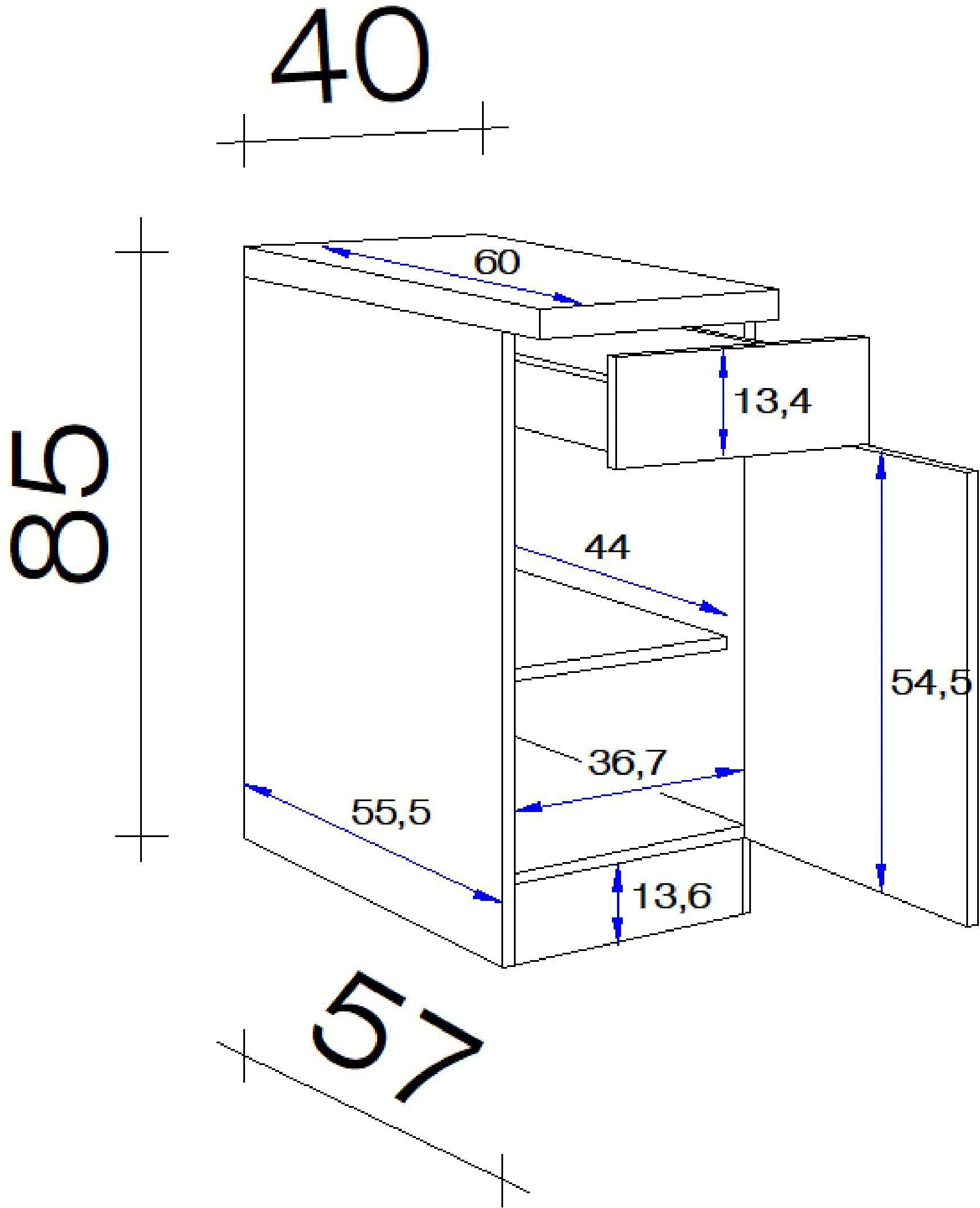Flex-Well Unterschrank Wito (B x H x T) 40 x 85/86 x 60 cm – Bild 3 von 4