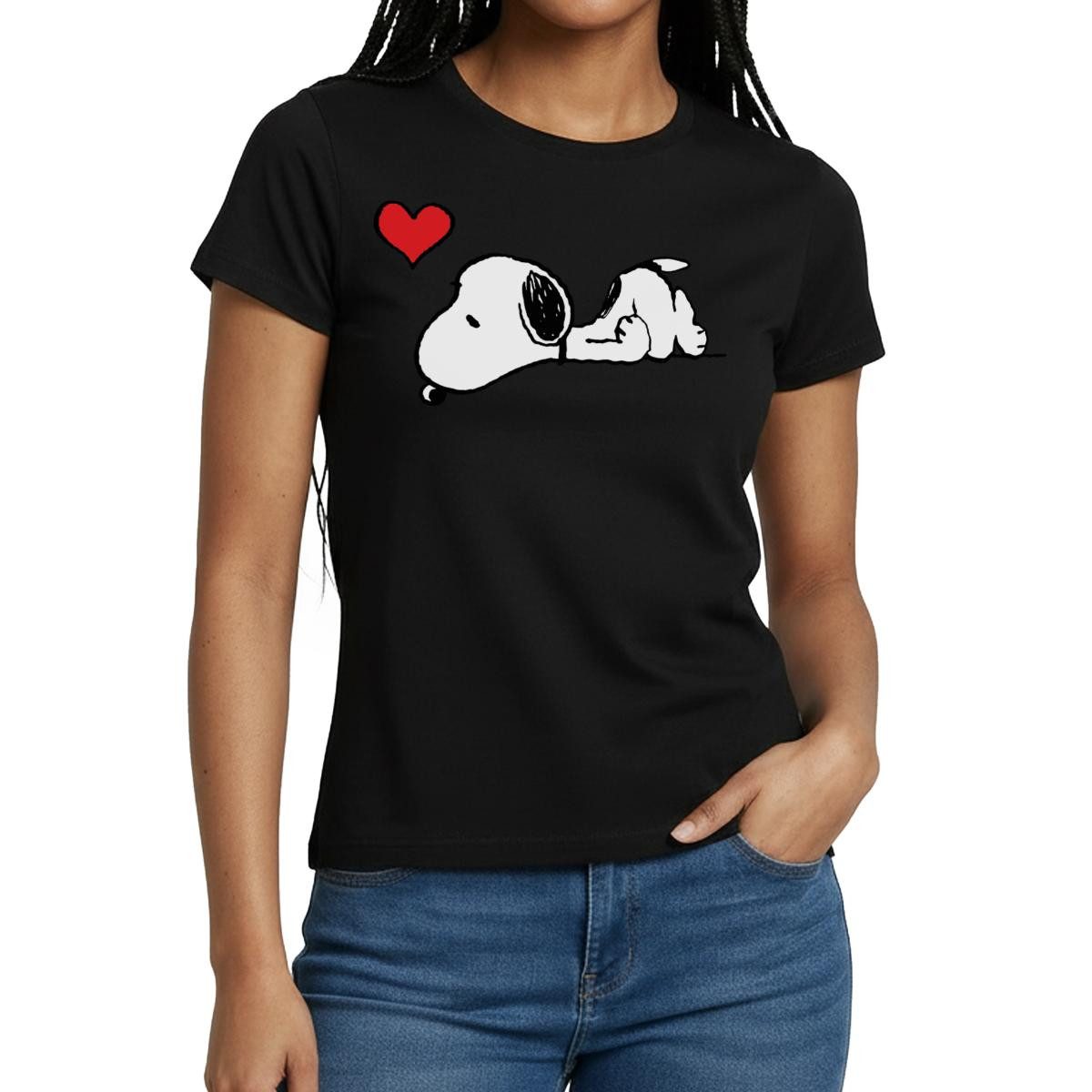 T-Shirt Peanuts Snoopy Liebe Herz Love Frauen T-Shirt