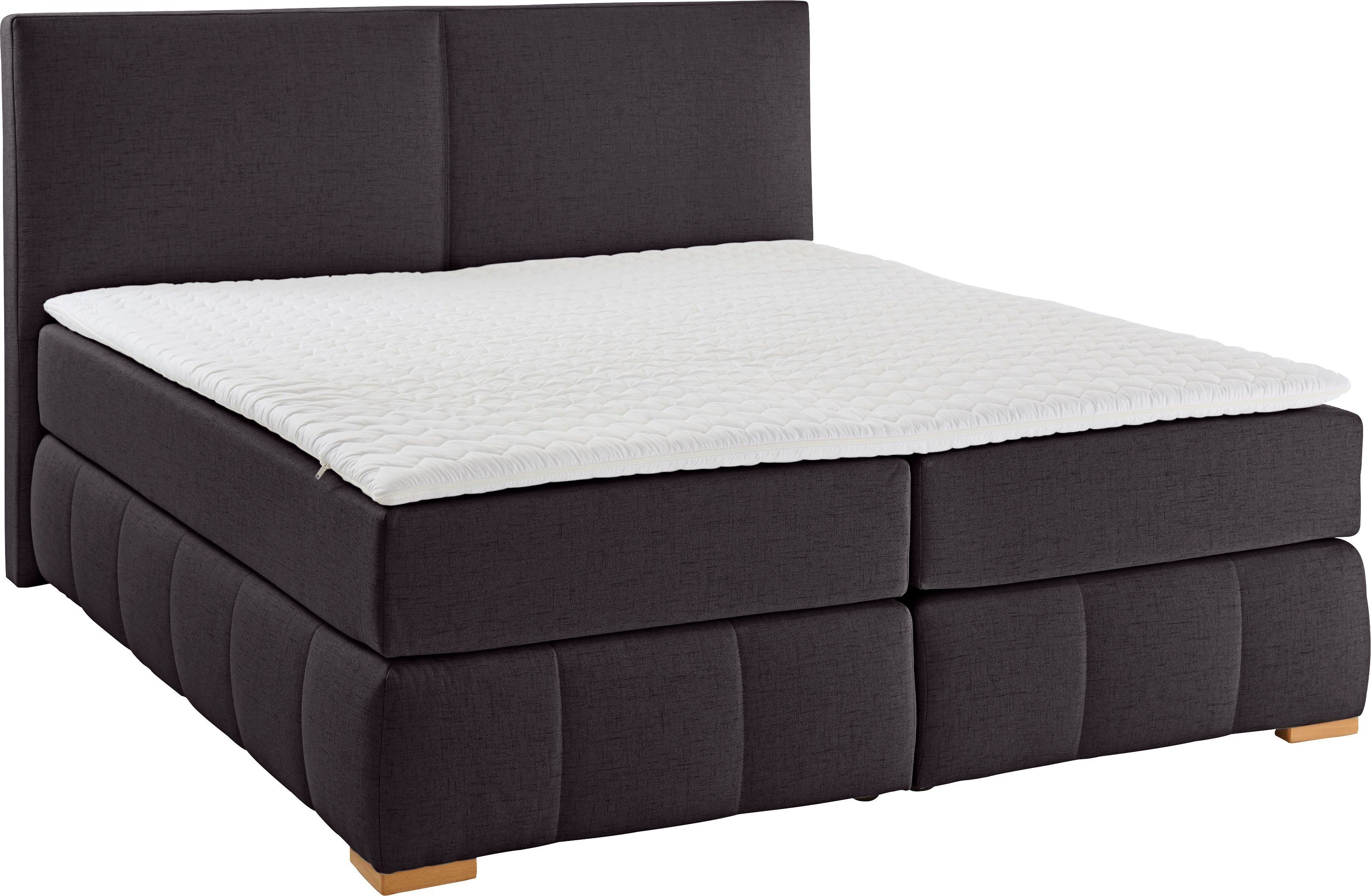 Home affaire Boxspringbett Wehma, inkl. Topper in 3 verschiedenen Matratzen, auch in Samtstoff