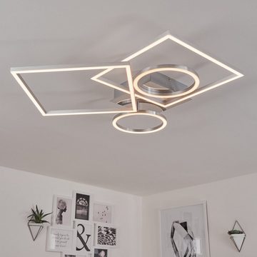 hofstein Deckenleuchte »Sarzanello« dimmbare Deckenlampe, Metall/Kunststoff, Nickel-matt/Weiß, 3000 Kelvin, dimmbar über herkömmlichen Lichtschalter, verstellbare Schirme