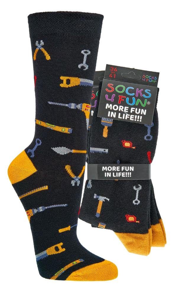 Socken, 4 2 Handwerker Socks Paar Fun (2-Paar) Spaß Freizeitsocken