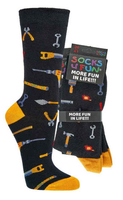 Socks 4 Fun Freizeitsocken Handwerker Spaß Socken, 2 Paar (2-Paar)