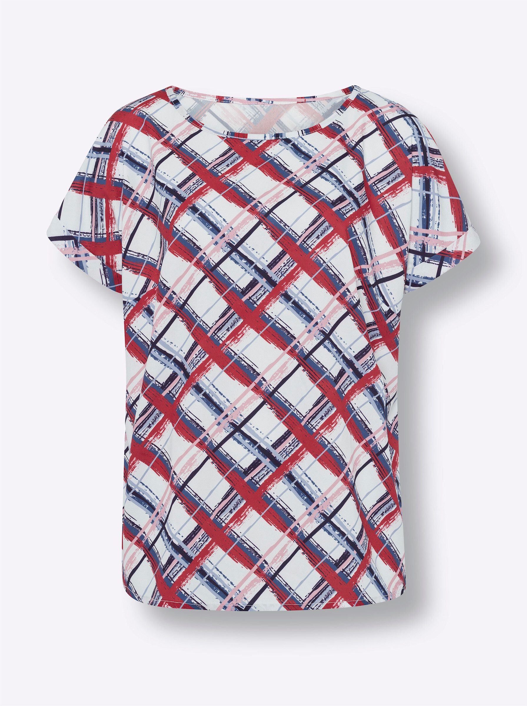 Klassische Bluse Schlupfbluse Kurzarm