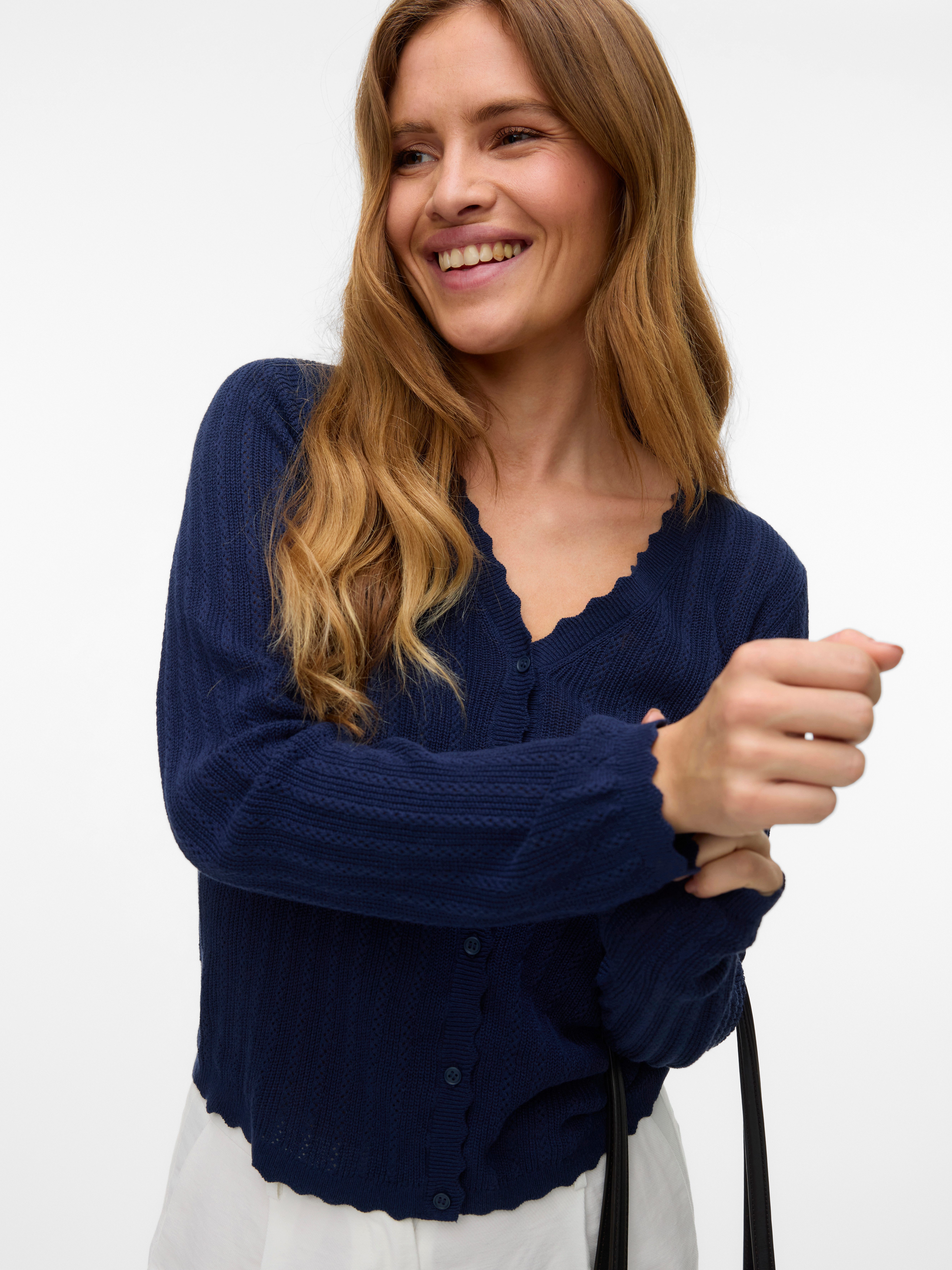 Vero Moda Strickjacke VMLUXLIGHT POINTELLE LS günstig online kaufen