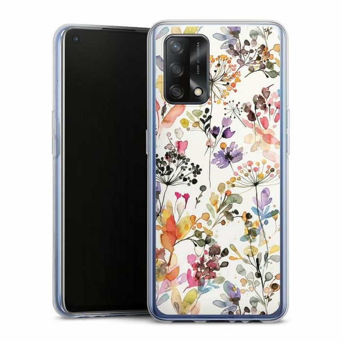 DeinDesign Handyhülle Blume Muster Pastell Wild Grasses Oppo A74 Silikon Hülle Bumper Case Handy Schutzhülle Smartphone Cover