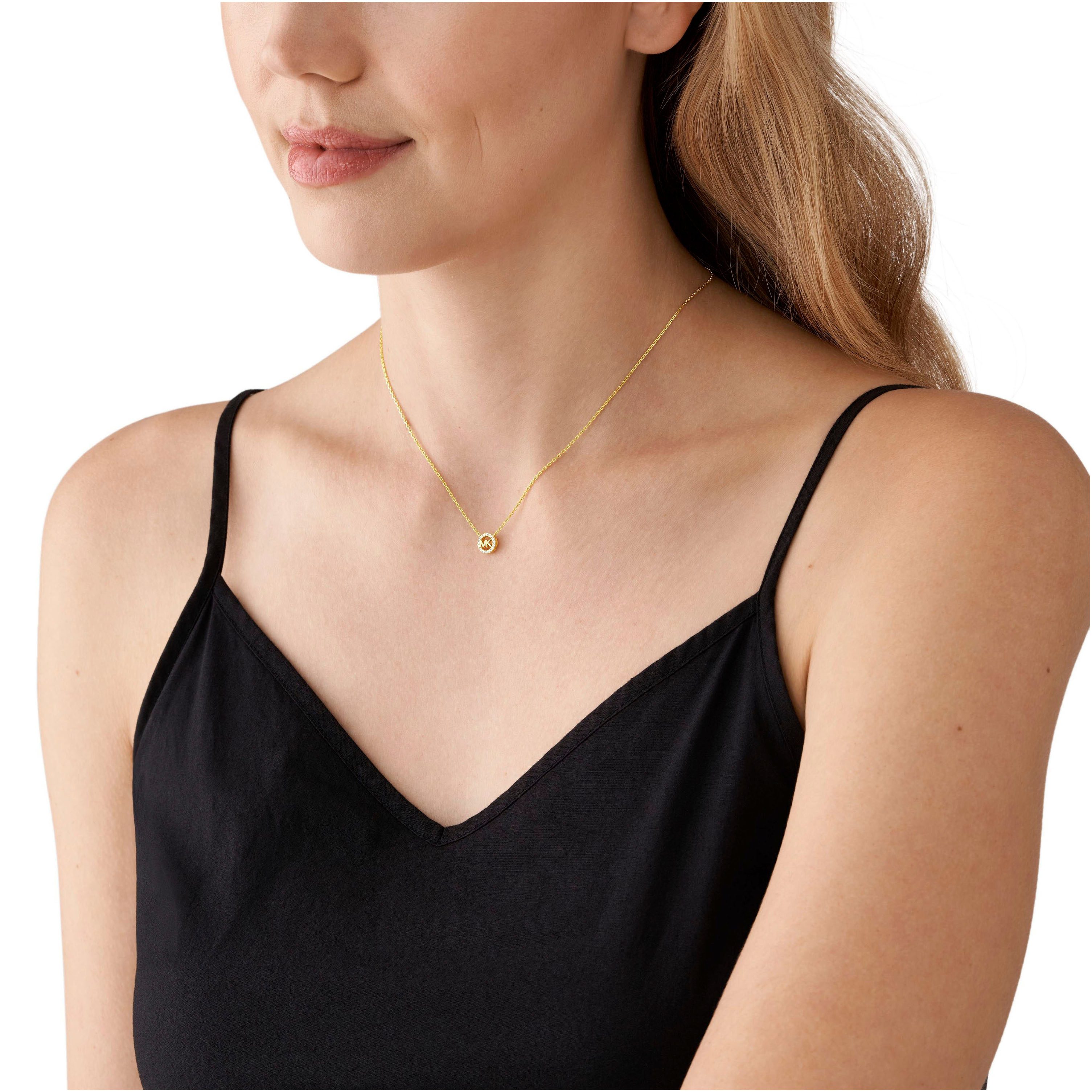 MICHAEL KORS Kette mit Anhänger Schmuck Geschenk Silber 925 Halsschmuck PREMIUM, mit Zirkonia (synth)