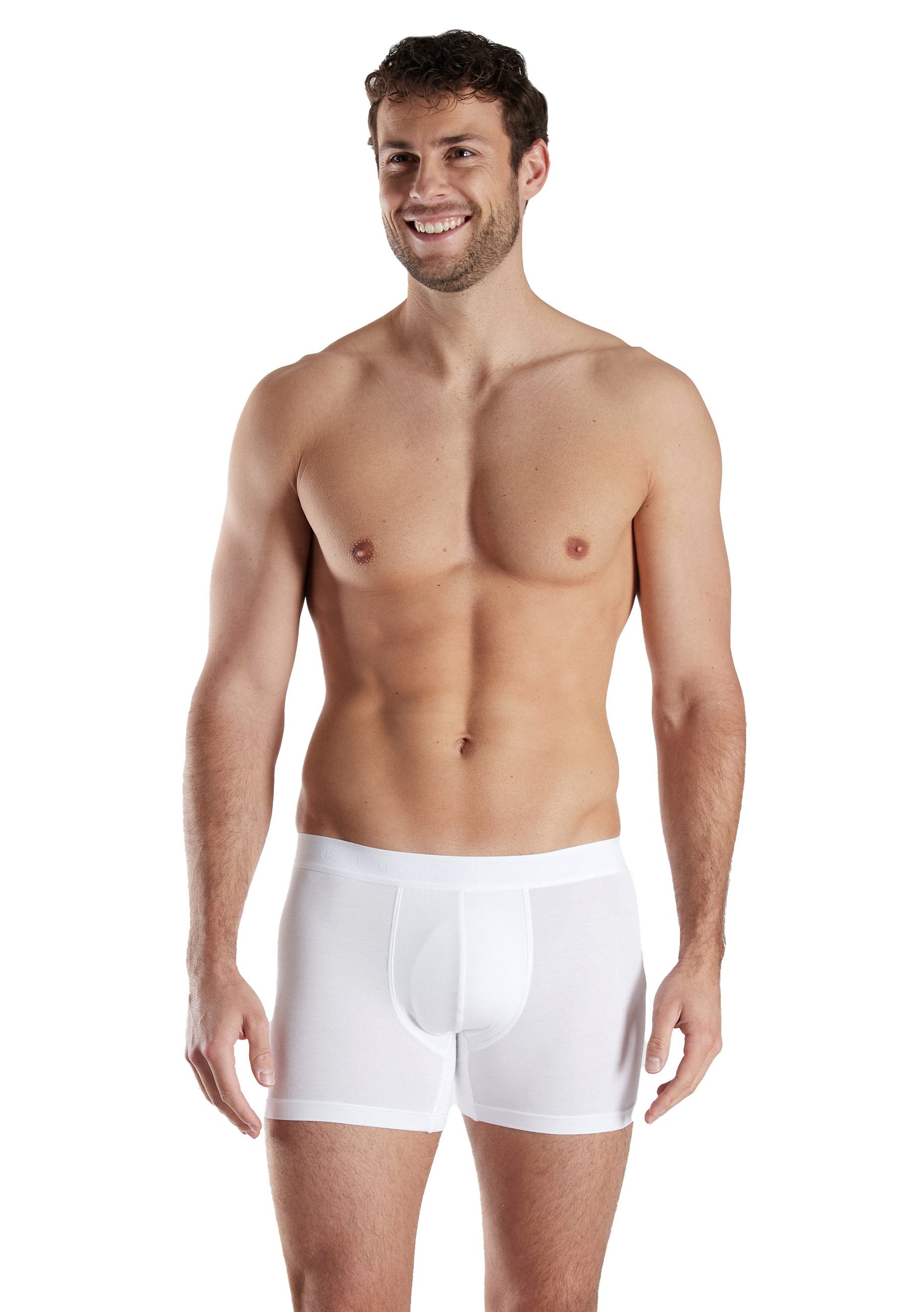 bugatti Боксерские мужские трусы, боксерки BUGATTI Herren Long-Pants weiß uni (1-St)