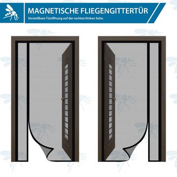 Sekey Insektenschutz-Tür Fliegengitter Tür Vorhang Magnetvorhang für Seitliches Öffnen, Fiberglas, Gegen Katzenkratzer, Einfache Installation, ohne Bohren