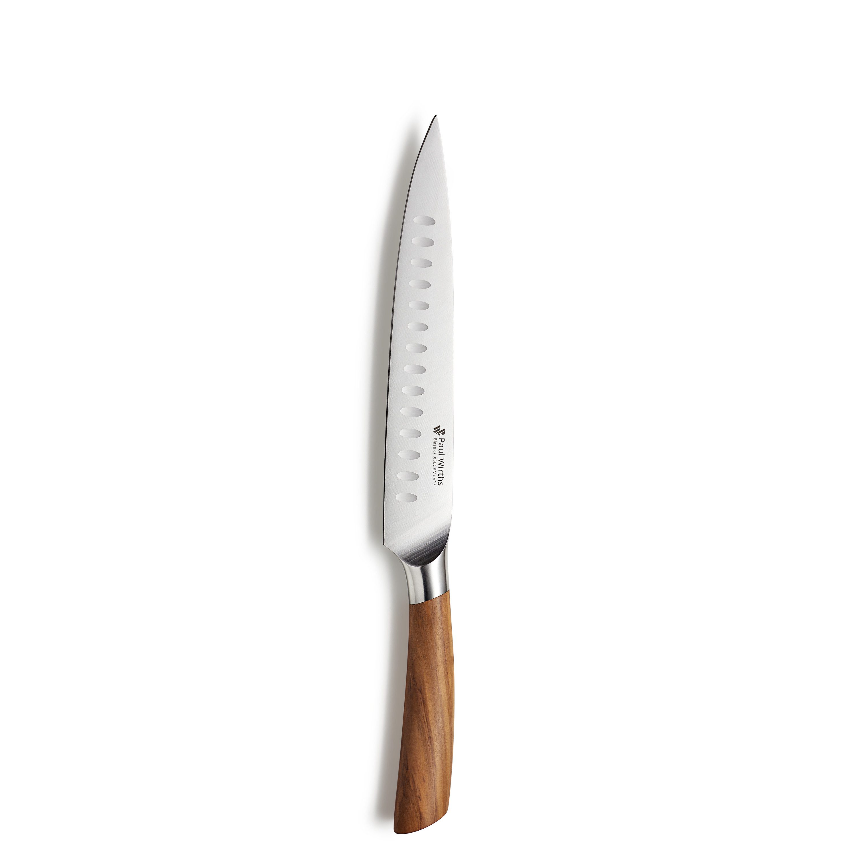 Paul Wirths Tranchiermesser BLAZE, Griff: Olivenholz, Klinge: MOV Stahl, 20 cm