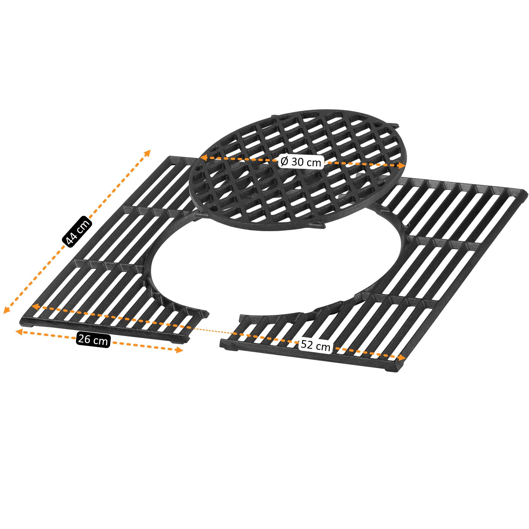BBQ-Toro Grillrost Gusseisen Grillrost System 52 x 44 cm, Rost-in-Rost Gussrost Grill, Ideal für scharfes und schnelles Anbraten