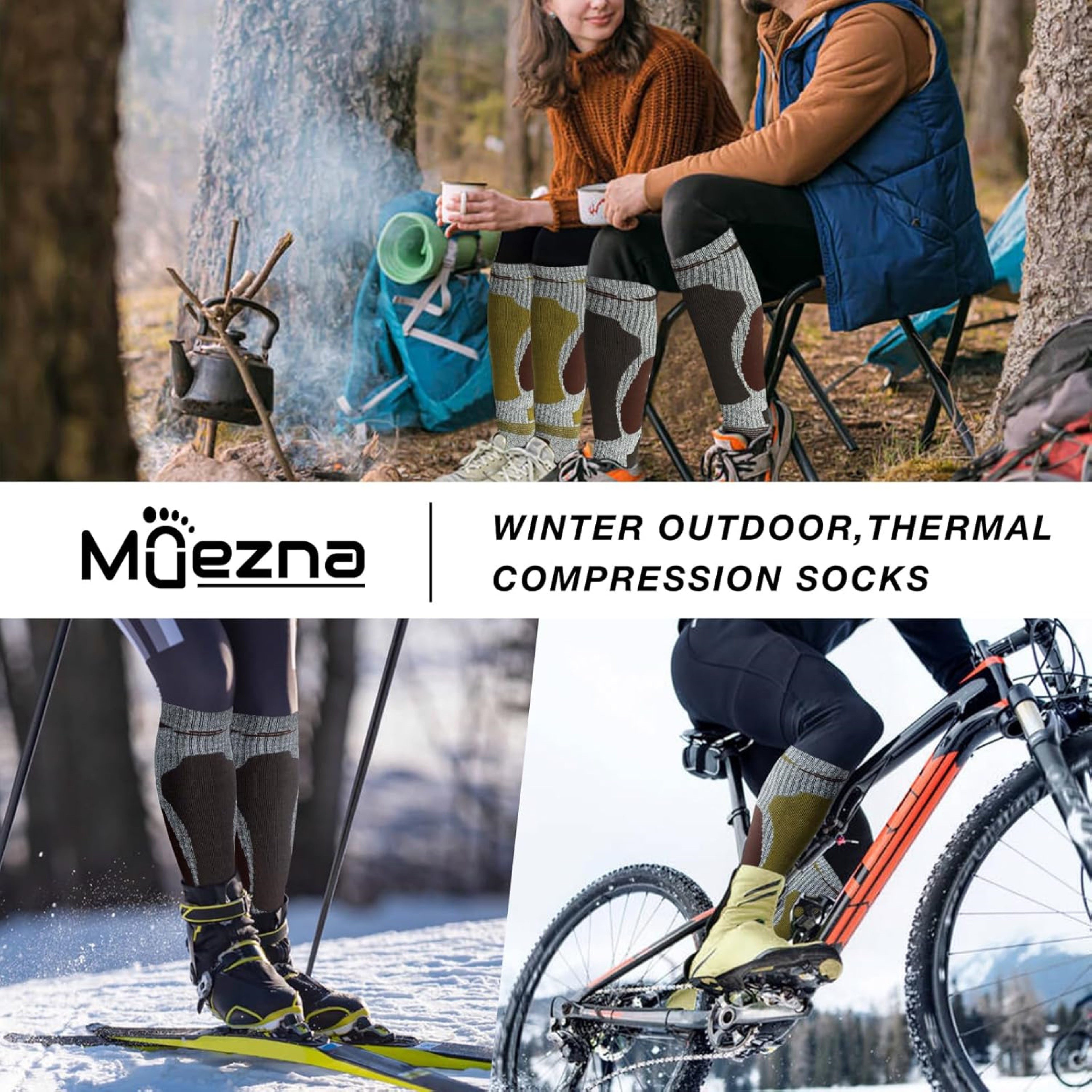 LaCute Skisocken Thermo Skisocken Merinowolle 2er-Set für Damen & Herren Outdoor (2er-Pack funktioneller Merinowoll-Kompressionssocken, 2-Paar, 2 Paar Thermosocken für Damen & Herren aus Merinowolle) Thermo-Kompressionssocken mit Merinowolle