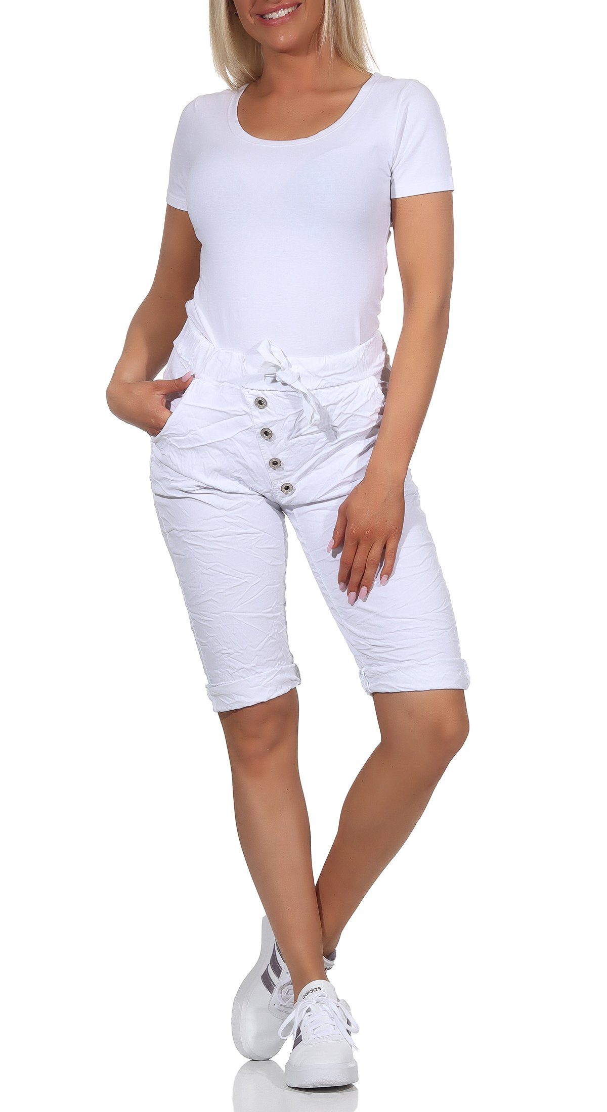 CLEO STYLE Bermudas Damen Bermuda 20828 34-38 Weiß günstig online kaufen