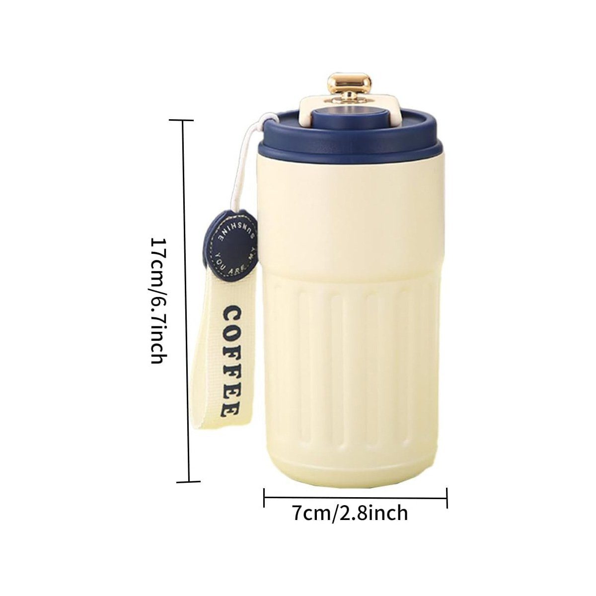Braun Thermobecher aus Edelstahl götäzer Wasserbecher Auto-Smart-Kaffeetasse, Temperaturanzeige Isolierflasche 316