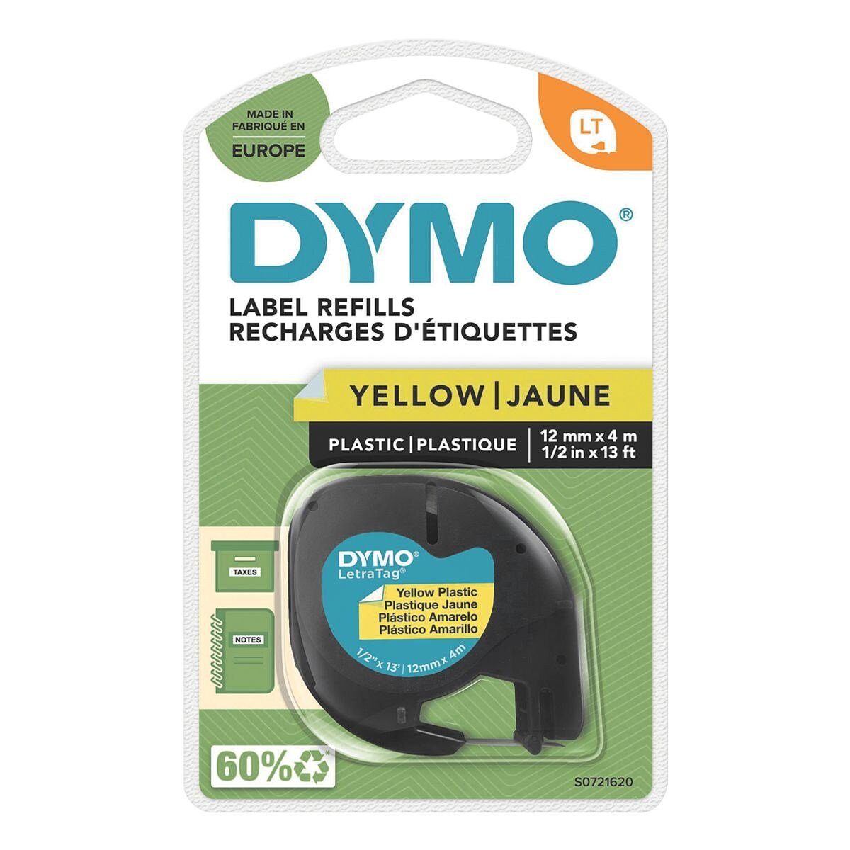 schwarz auf gelb DYMO Beschriftungsband