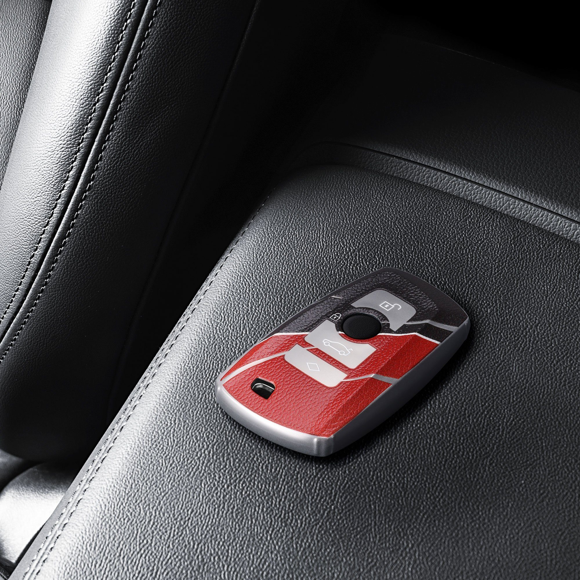 Grau Schlüsselhülle BMW Schutzhülle für Autoschlüssel Hülle TPU kwmobile Schlüsseltasche Cover für BMW,