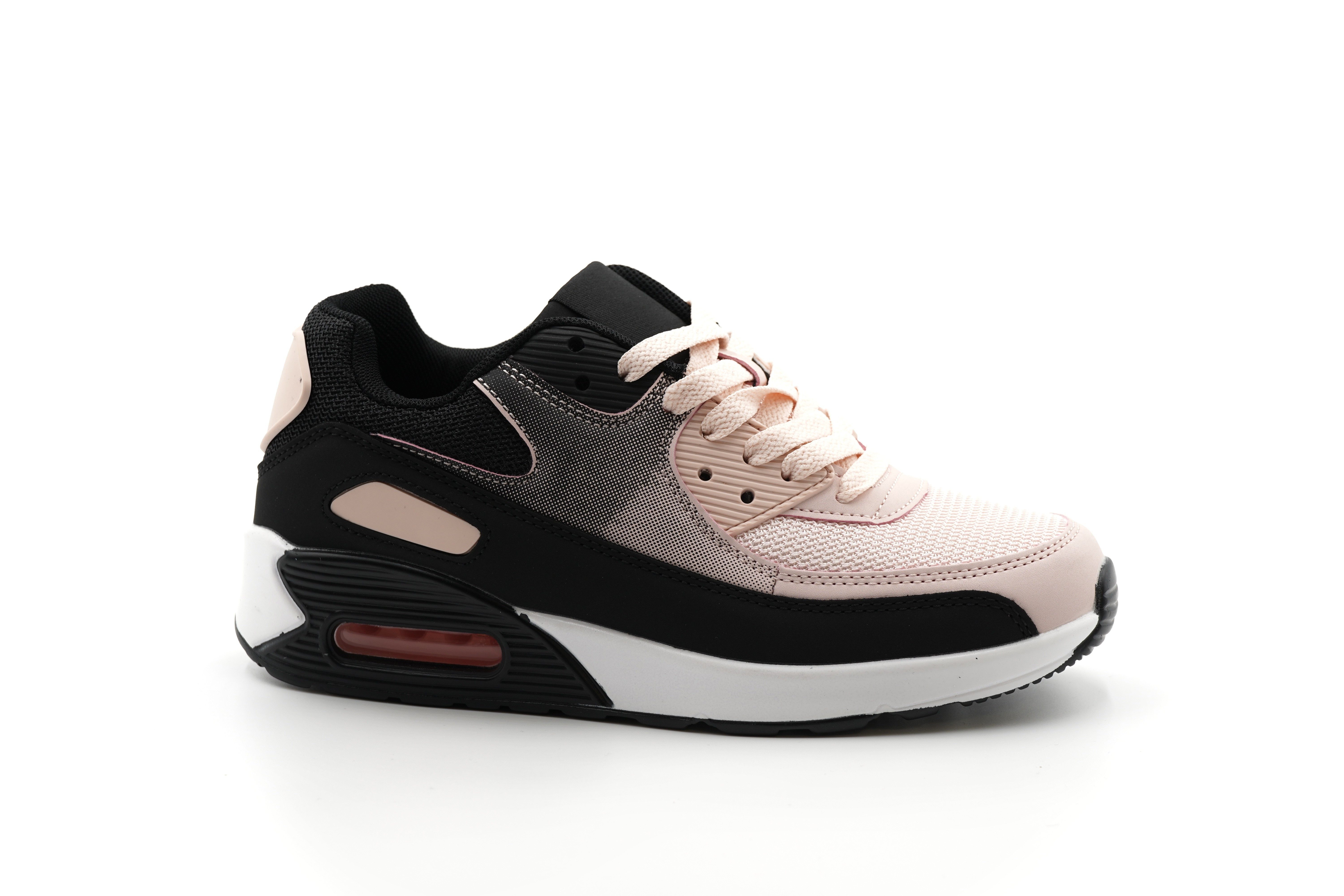 Sonderpostendiscount Damensneaker F6-33 Black/Pink mit Luftpolster Sneaker