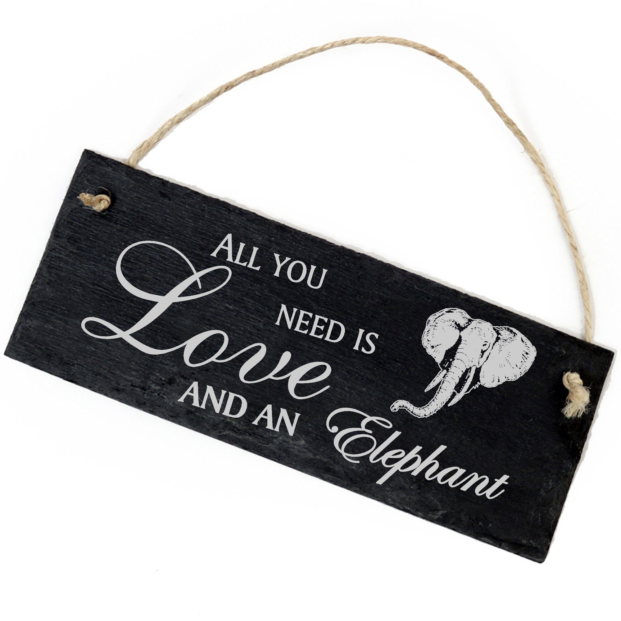 Dekolando Hängedekoration Elefant Kopf 22x8cm All you need is Love and an Elephant