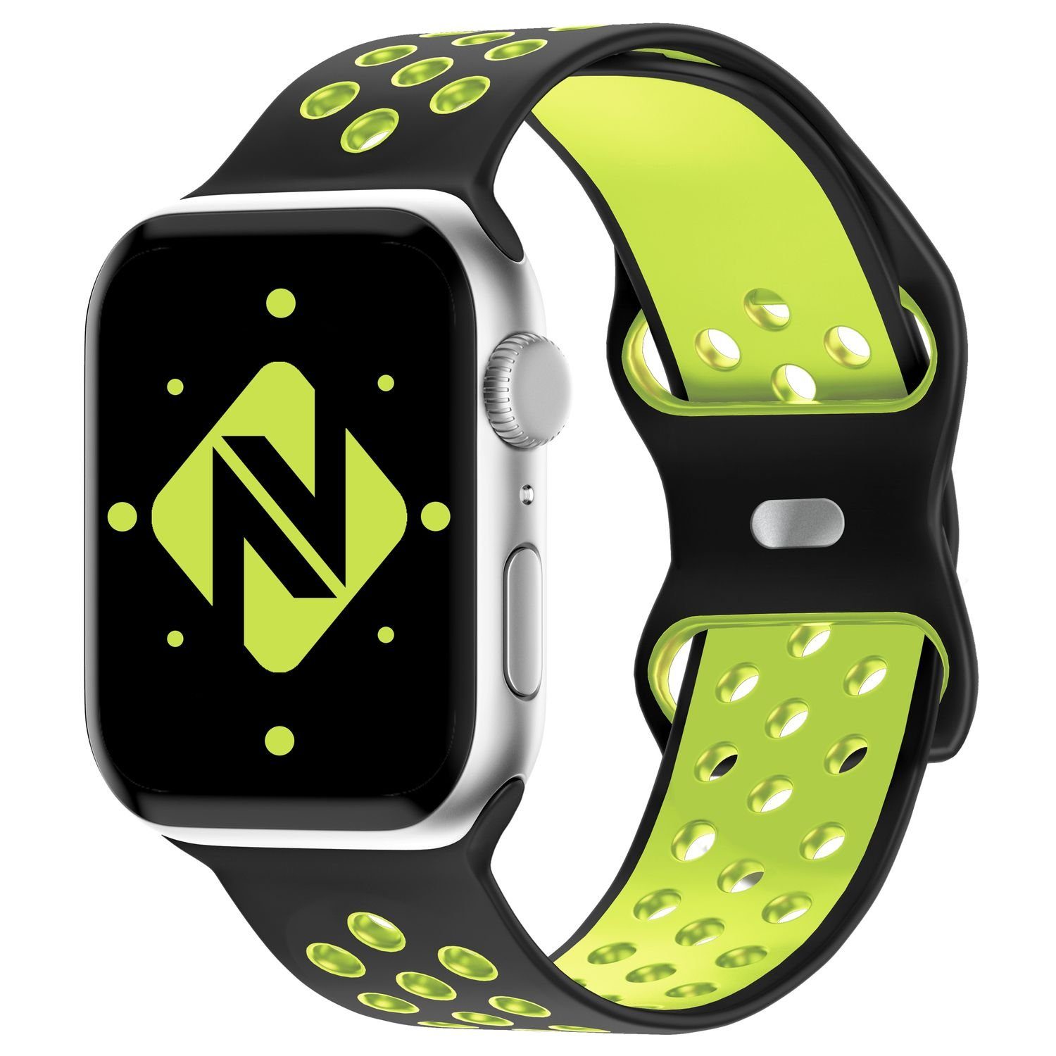 Nalia Smartwatch-Armband Apple Watch 38mm/40/41/42(Serie 10/11), Airflow Silikon Ersatzband / für Fitness Uhr / Atmungsaktive Löcher