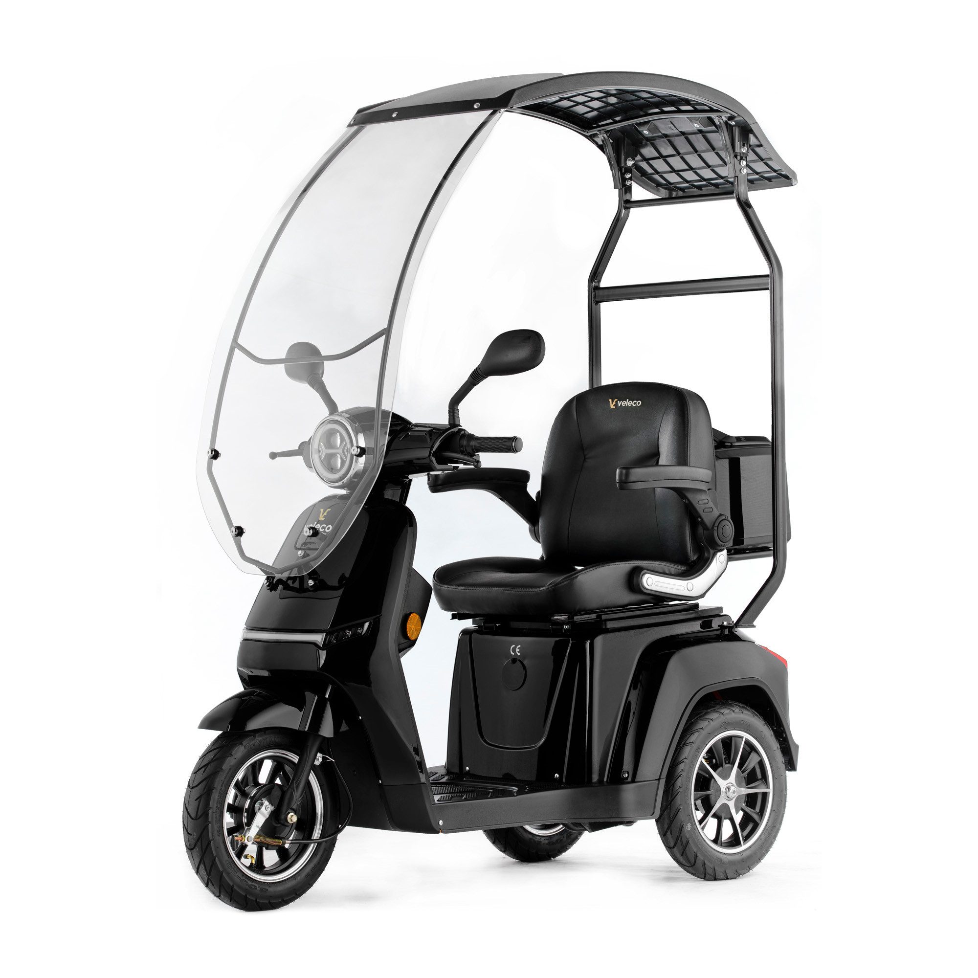 Veleco Elektromobil Turris mit Dach - Seniorenmobil - LED-Beleuchtung - 2 Gänge, 12,00 km/h, Dach mit Windschutzscheibe