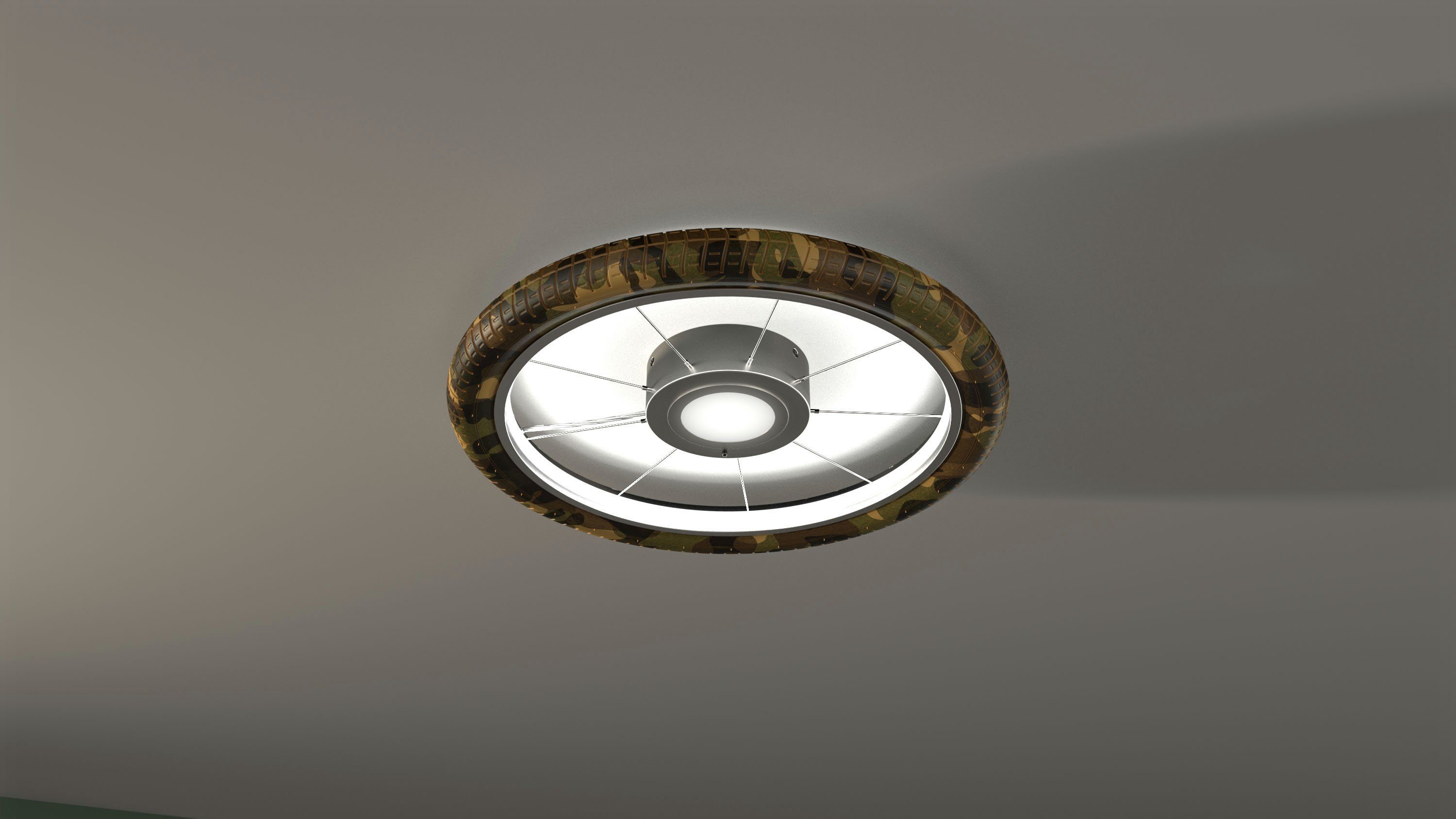 EVOTEC schaltbar getrennt indirekte Beleuchtung Wheel, Deckenleuchte LED Hauptlicht 51cm, und wechselbar, Ø