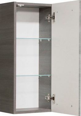 Saphir Hängeschrank Quickset Wand-Badschrank 30 cm breit mit 1 Tür und 2 Glas-Einlegeböden Badezimmer-Hängeschrank inkl. Türdämpfer, Griffe in Chrom Glanz