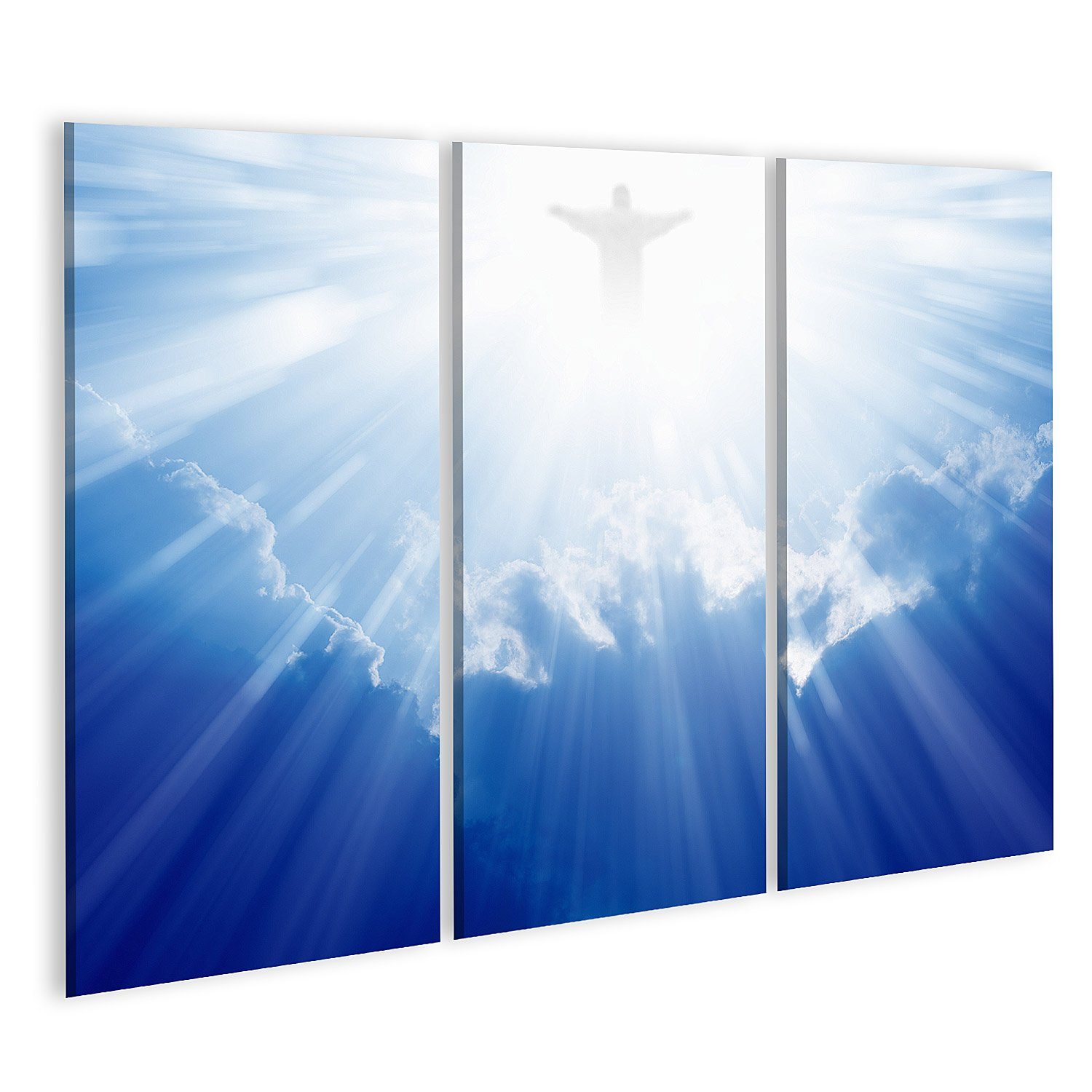 islandburner Leinwandbild Bild auf Leinwand Helles Licht Von Jesus Christus In Den Blauen Himmel