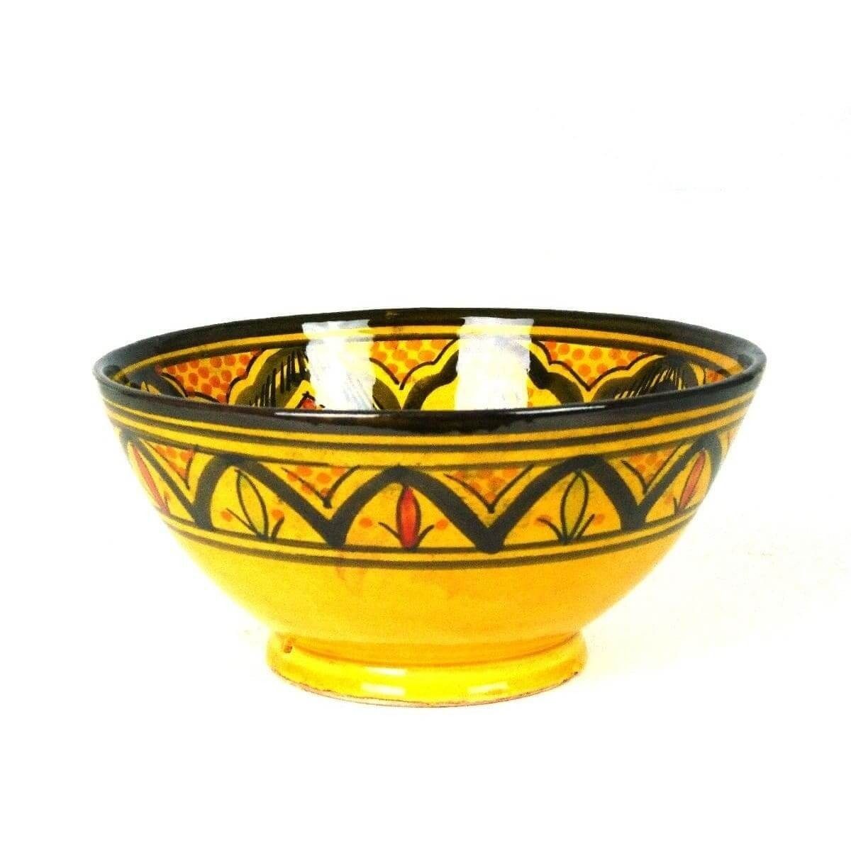 marokkanische Schüssel (Groß, Orientalische Keramik, Keramikschale, 1-tlg), SIMANDRA handarbeit Gelb