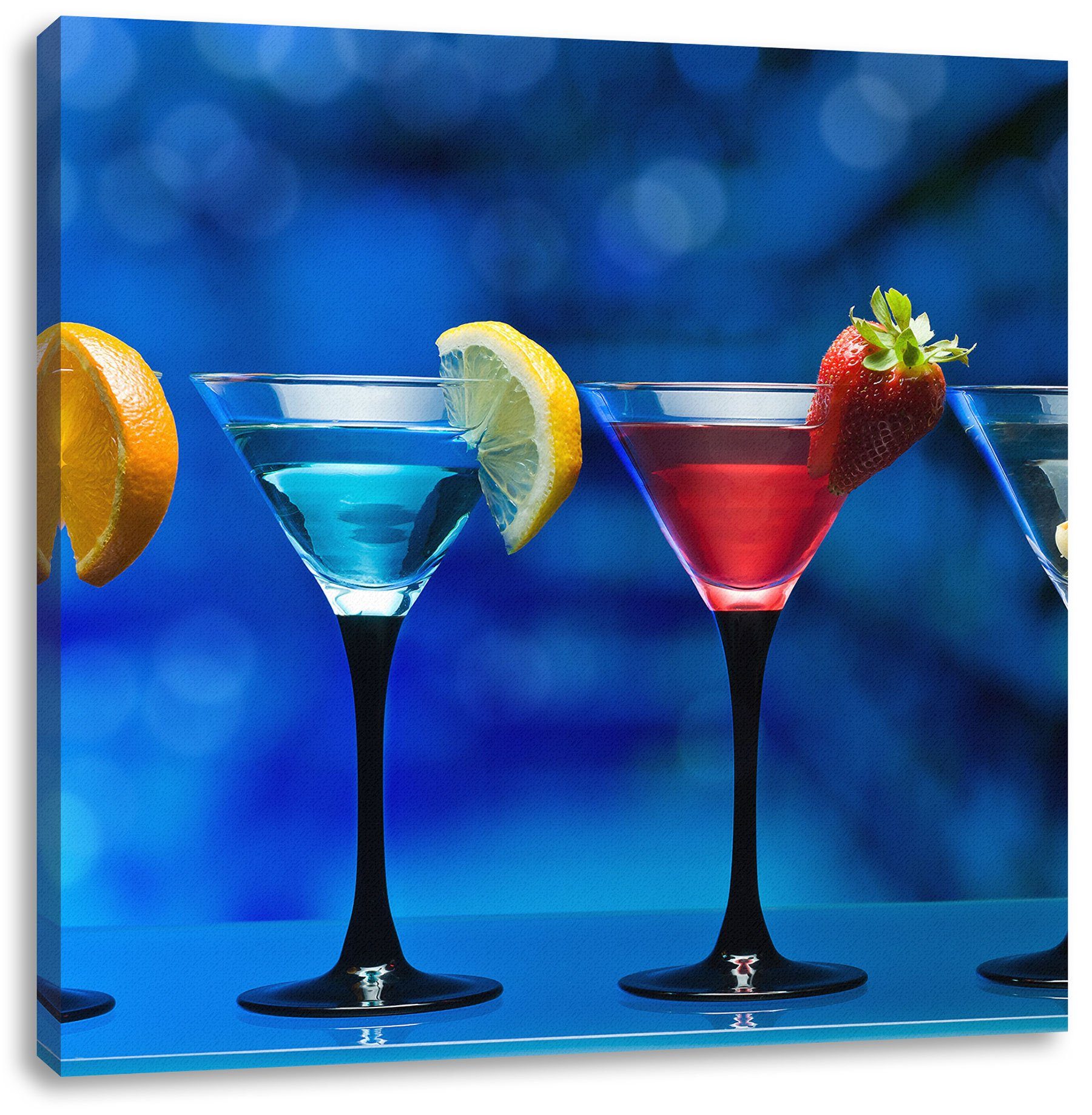 inkl. Martinis Martinis, (1 bespannt, Leinwandbild Pixxprint Vier Zackenaufhänger Vier St), fertig Leinwandbild