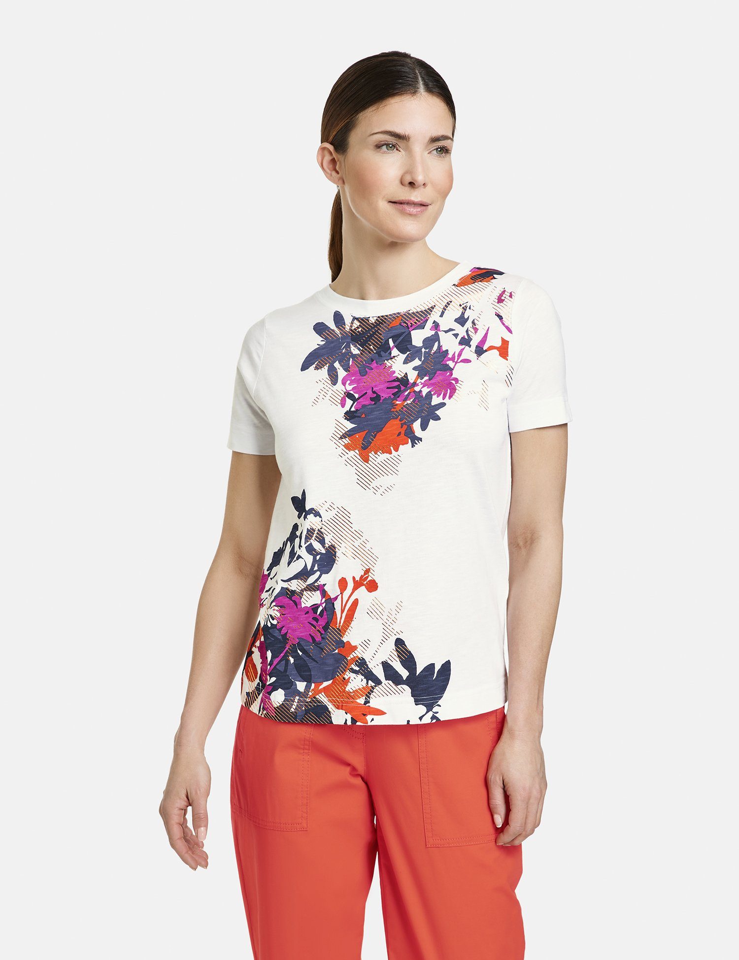 Frontprint mit Kurzarmshirt WEBER floralem GERRY T-Shirt