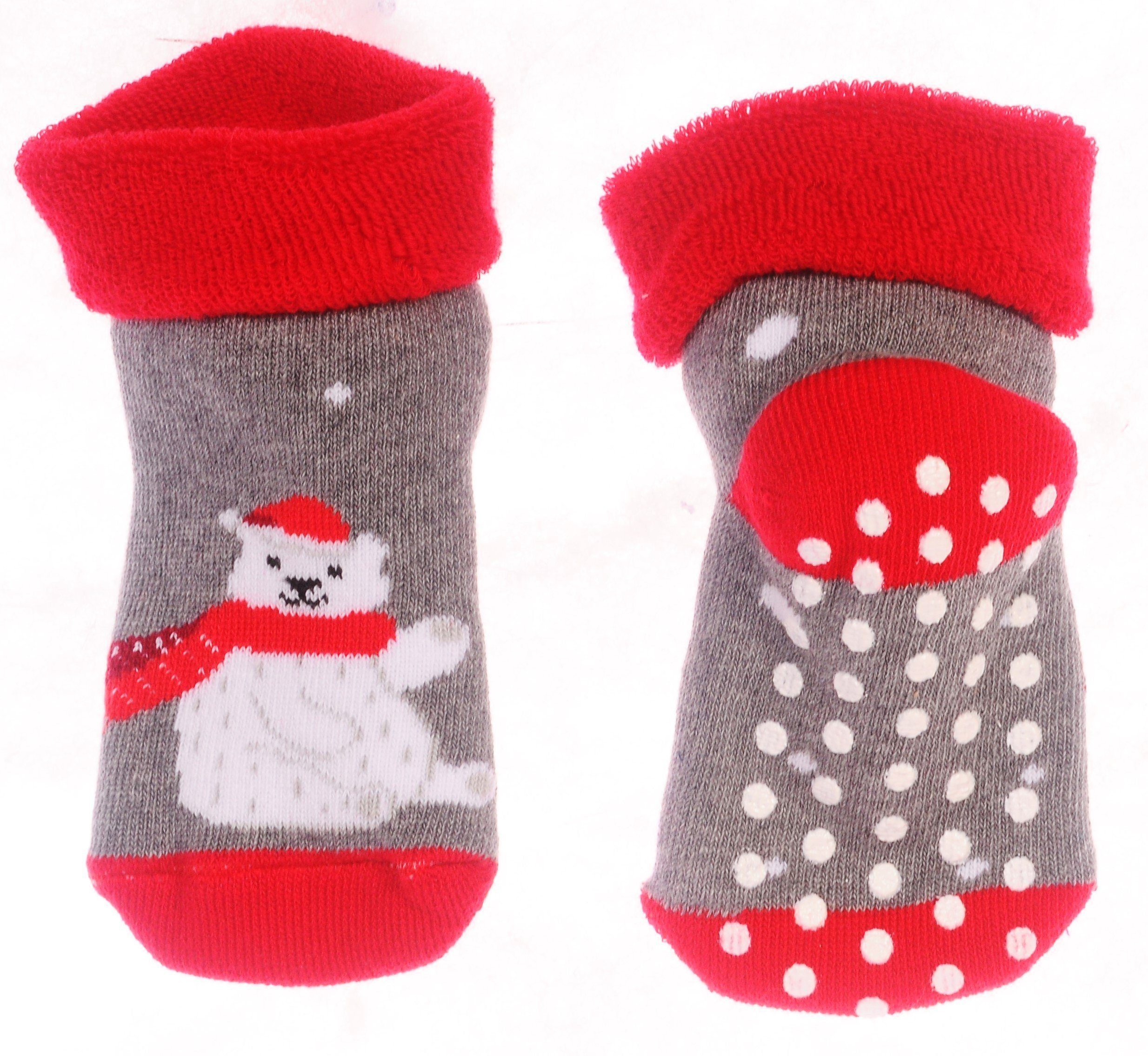 Martinex ABS-Socken Socken genoppte Baby Kinder Weihnachtssocken Antirutschsocken