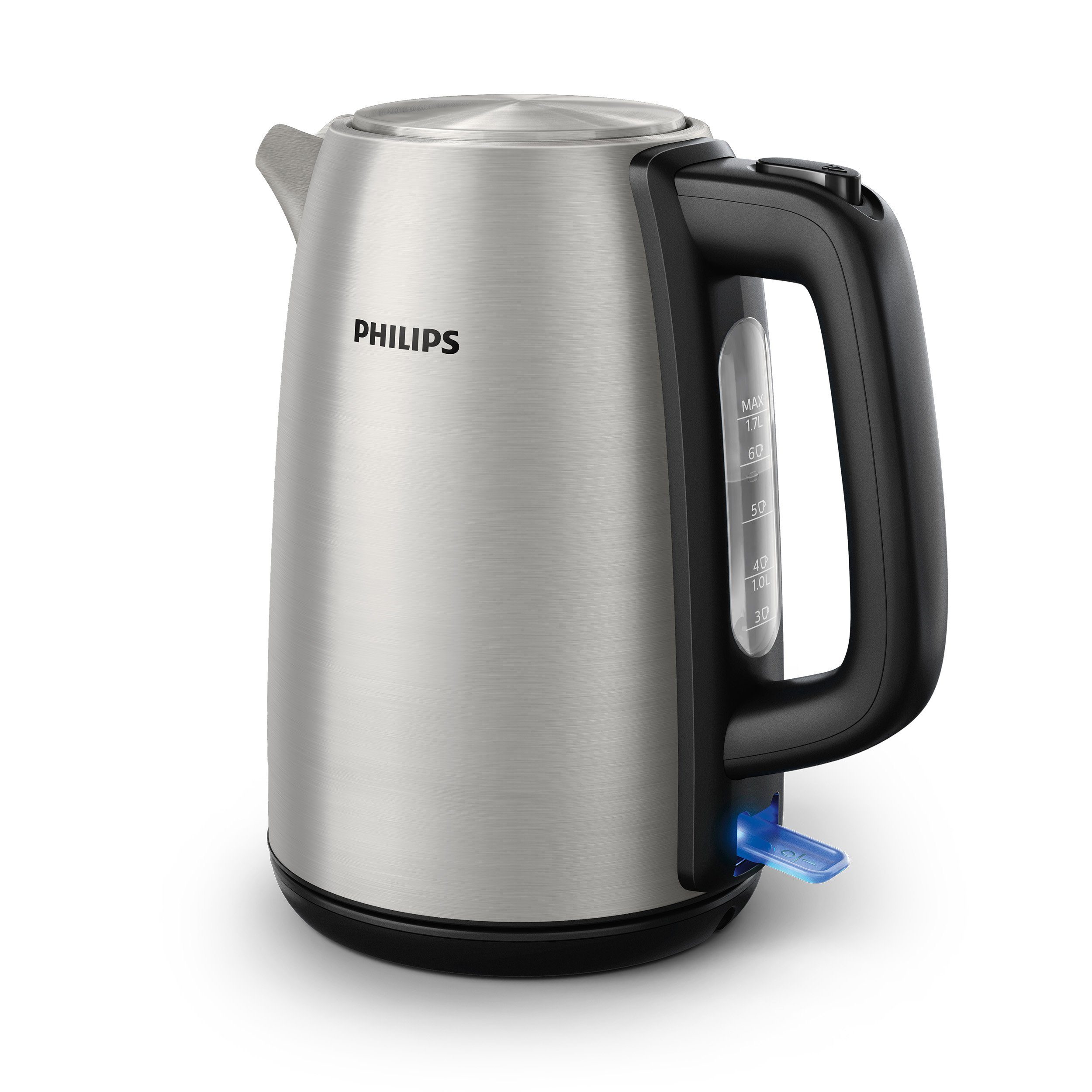 Philips Елктрочайники HD9351/90 Viva Collection, 1,7 l, 2200 W, mit extra großer Einfüllöffnung, Mikro-Sieb-Filter, aus Edelstahl