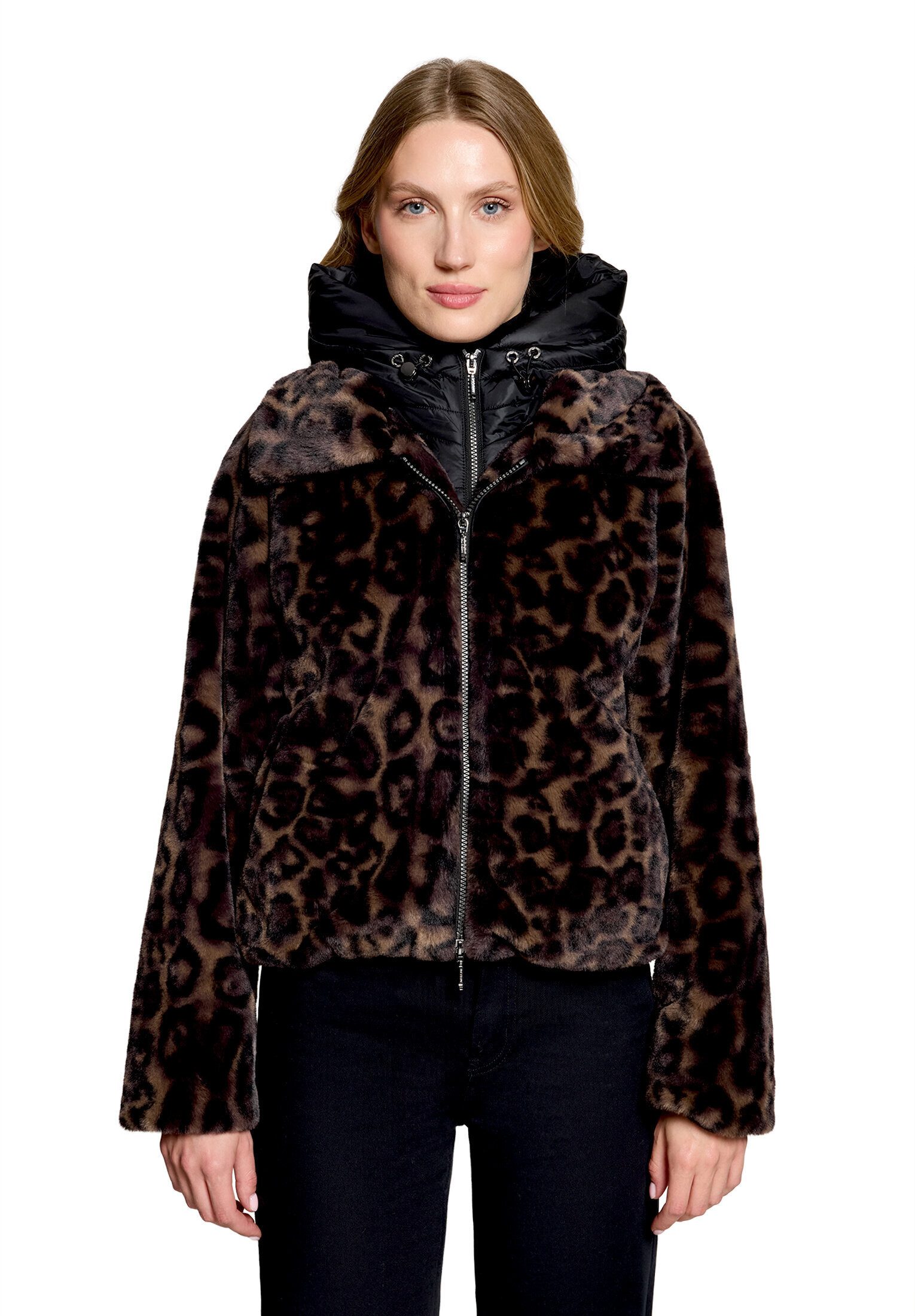 Amber & June Plüschjacke Damen mit abnehmbarem Westenteil