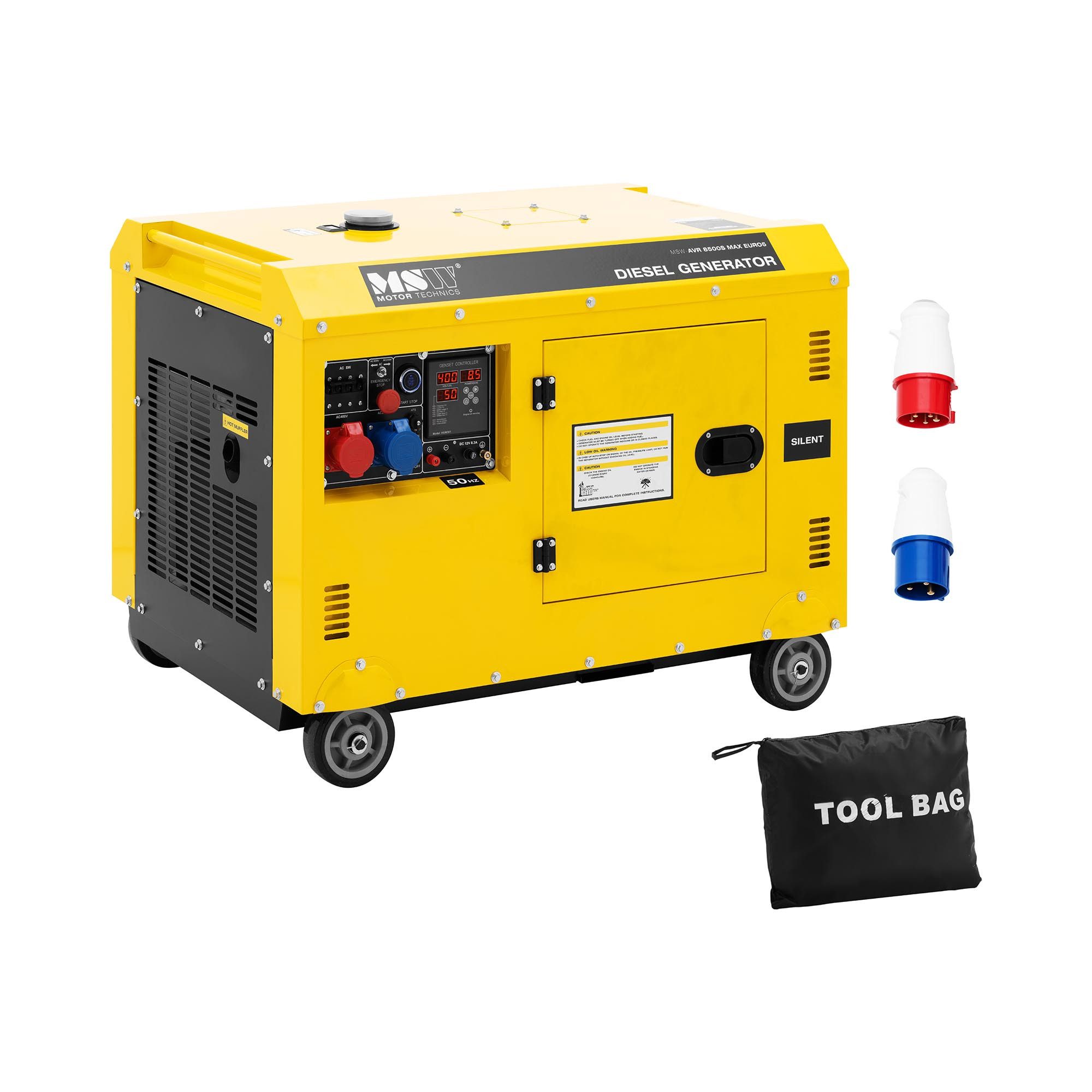 MSW Stromerzeuger Notstromaggregat Diesel - 7220/8500 W - 30L - 240/400 V - AVR - Euro 5