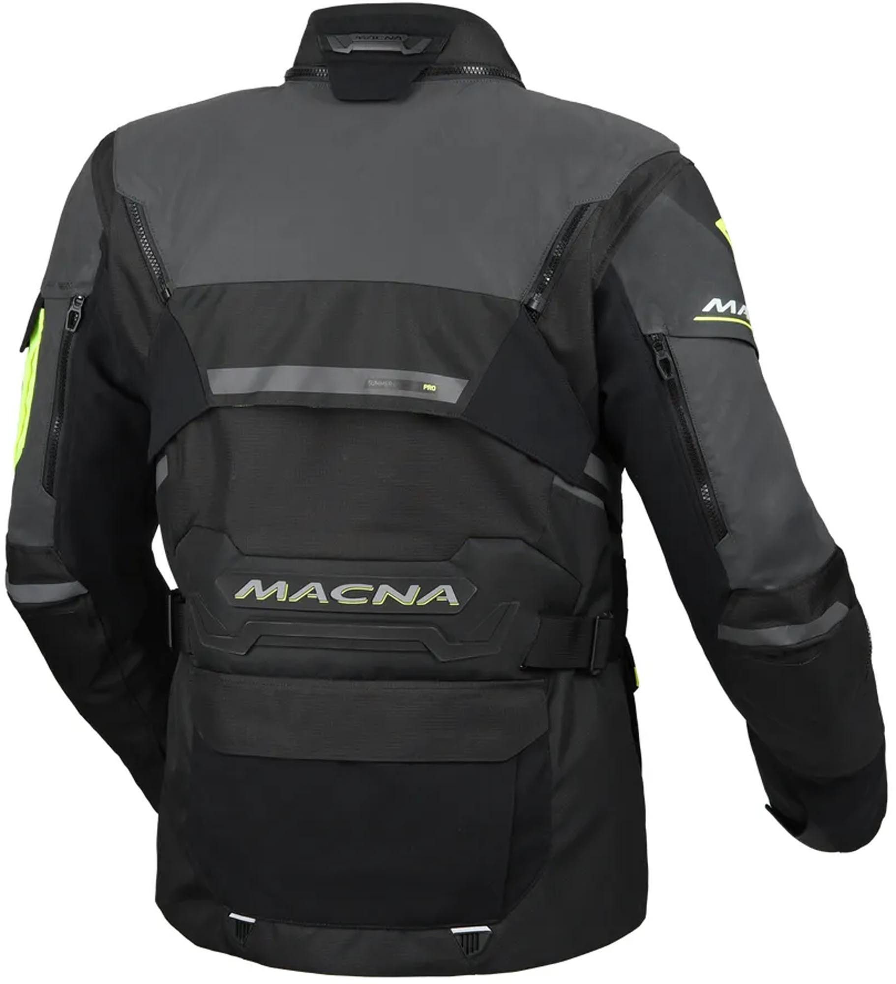 Macna Motorradjacke Flexodus NightEye wasserdichte Motorrad Textiljacke 3-Lagen-Laminat,Ellenbogenprotektoren enthalten,herausnehmbares I