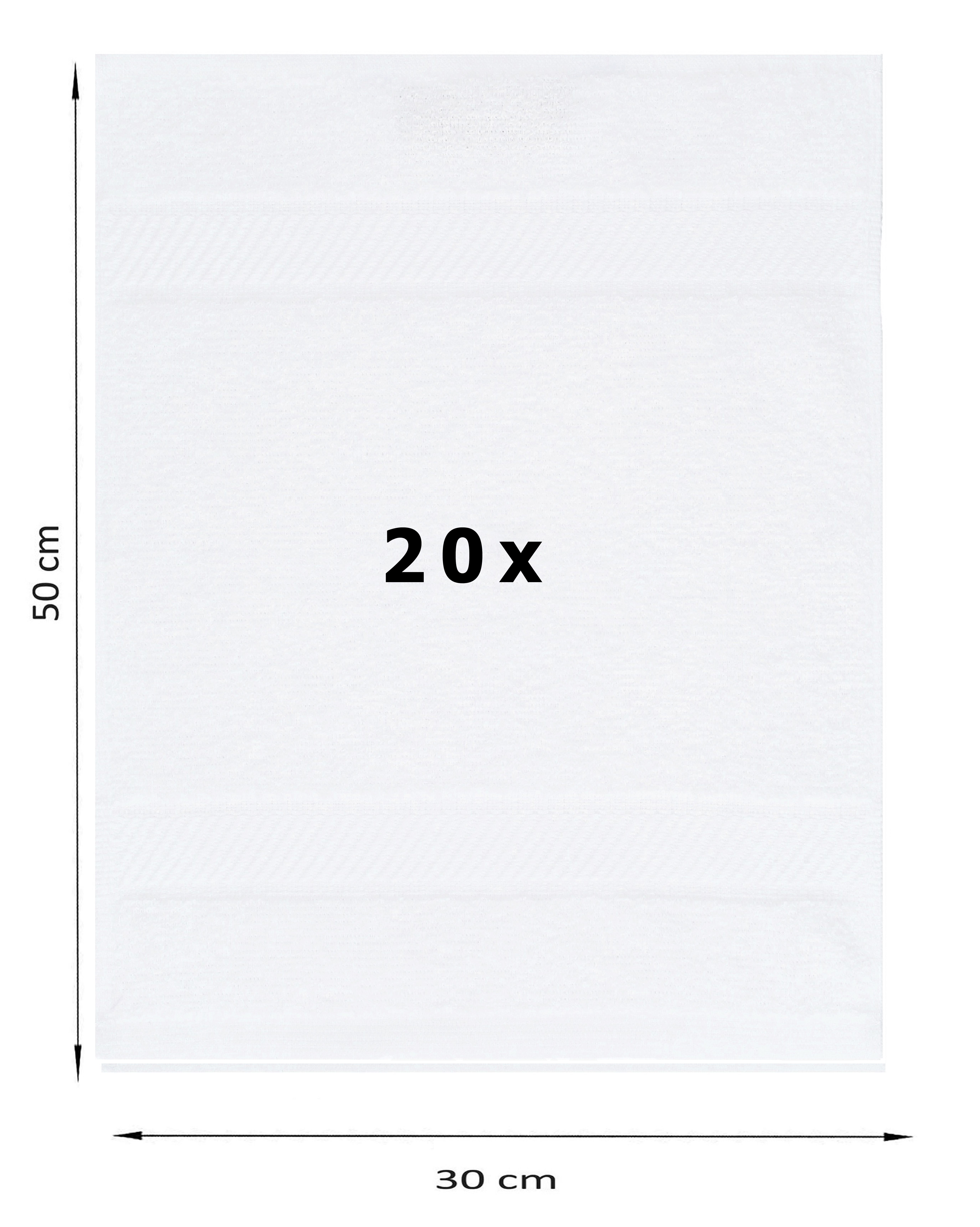 100% (20-St) Größe 30x50 PALERMO Stück weiß, 20 Farbe cm Betz Baumwolle Gästehandtücher