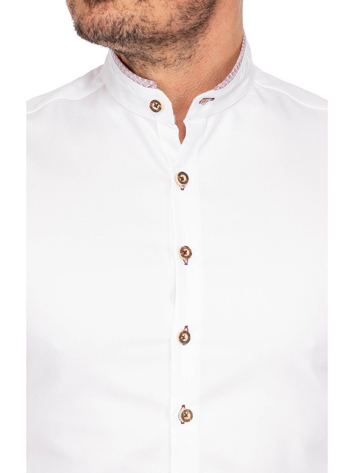 Gipfelstürmer 420004-3829-138 Hemd (Slim Trachtenhemd Stehkragen hochrot weiß
