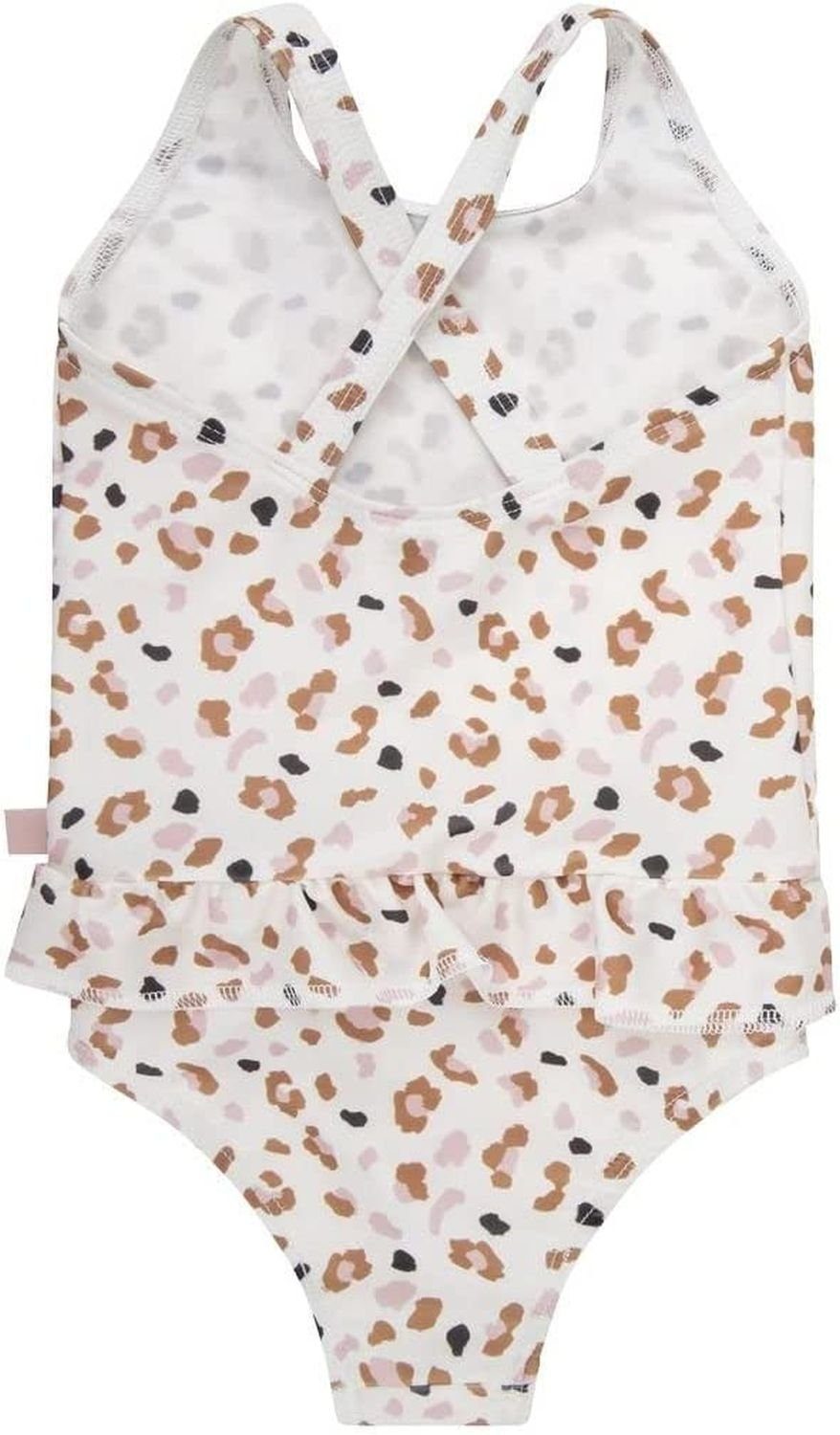 Swim Badeanzug Essentials Essentials für UV Mädchen Muster Badeanzug, weiß/khaki Swim Leoparden