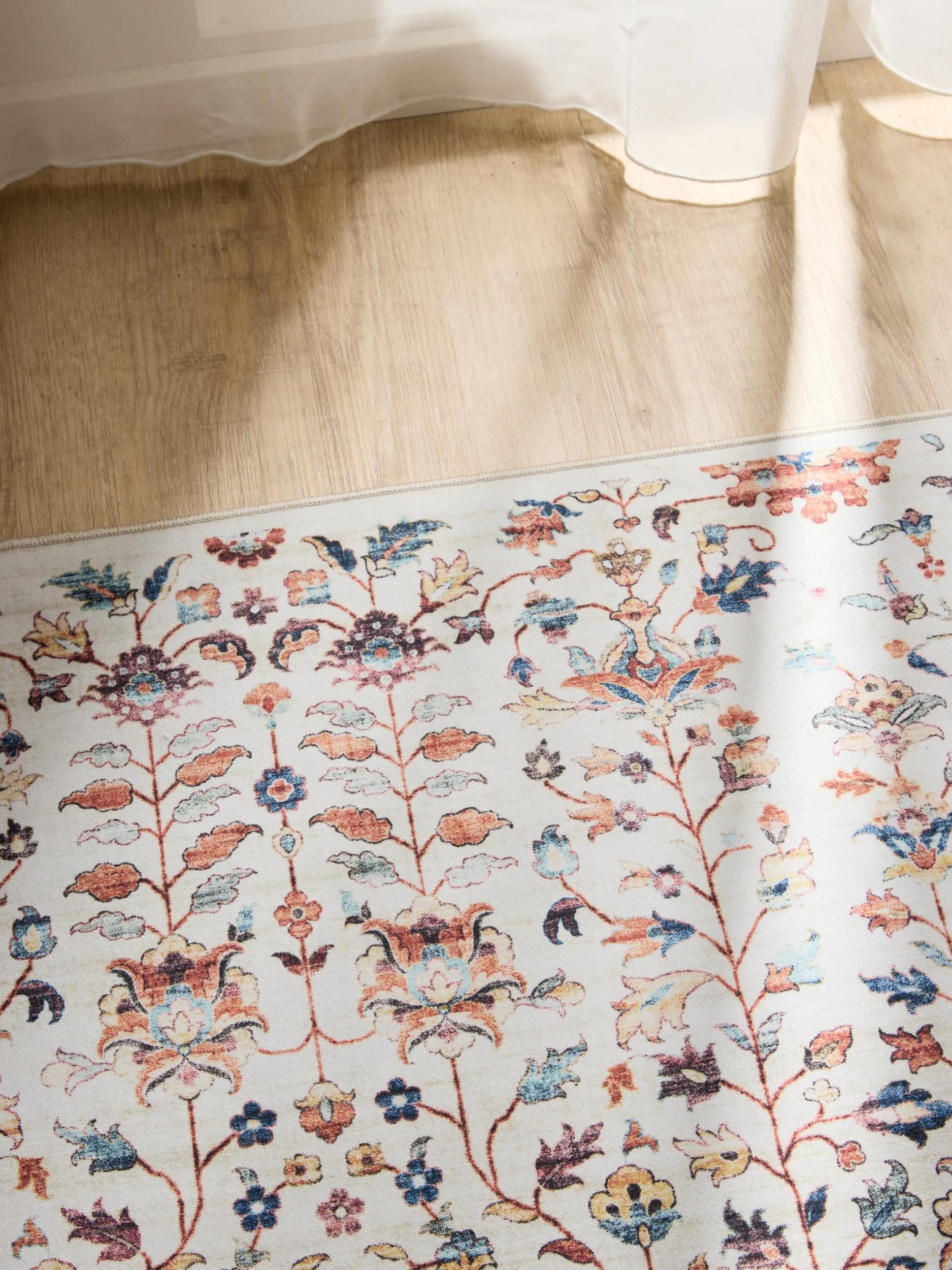 benuta Teppich George, rechteckig, Höhe: 5 mm, Vintage-Look, Kurzflor, Teppich Wohnzimmer, Schlafzimmer, Waschbar