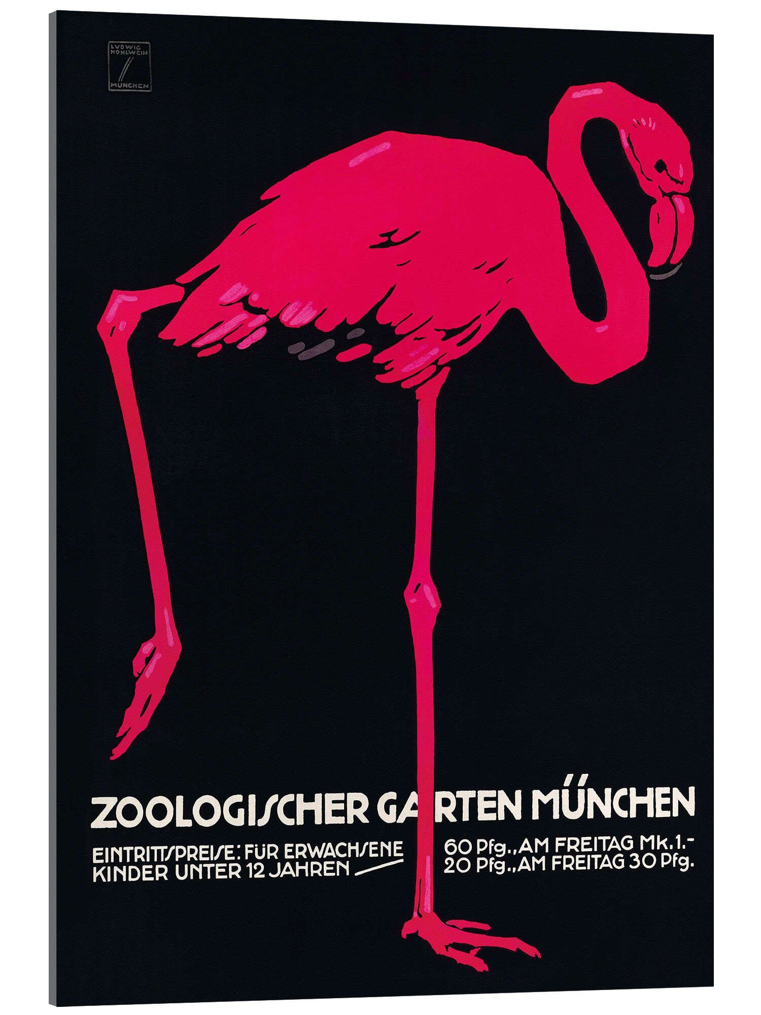 Posterlounge Wandbild Zoologischer Garten München, Ludwig Hohlwein, erhältlich als Poster, Leinwandbild, Wandsticker oder Acrylglasbild