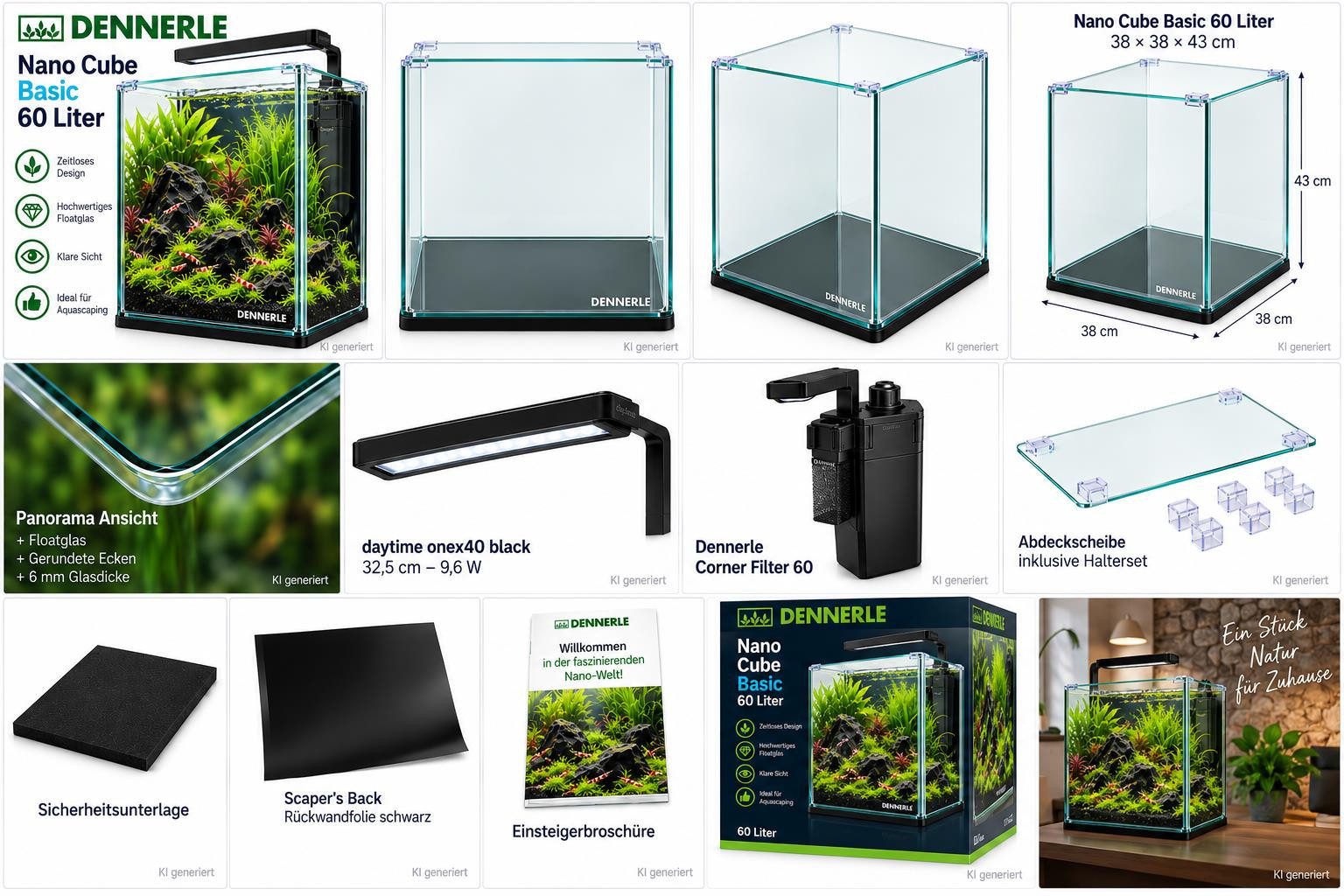 DENNERLE Aquarium Dennerle Nano Cube Basic 60 Liter Aquarium Set