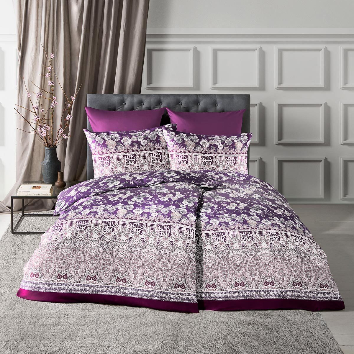 TRAUMSCHLAF Bettwäsche Royal Paisley, Mako Satin, 2 teilig, edel bedruckte Satinqualität