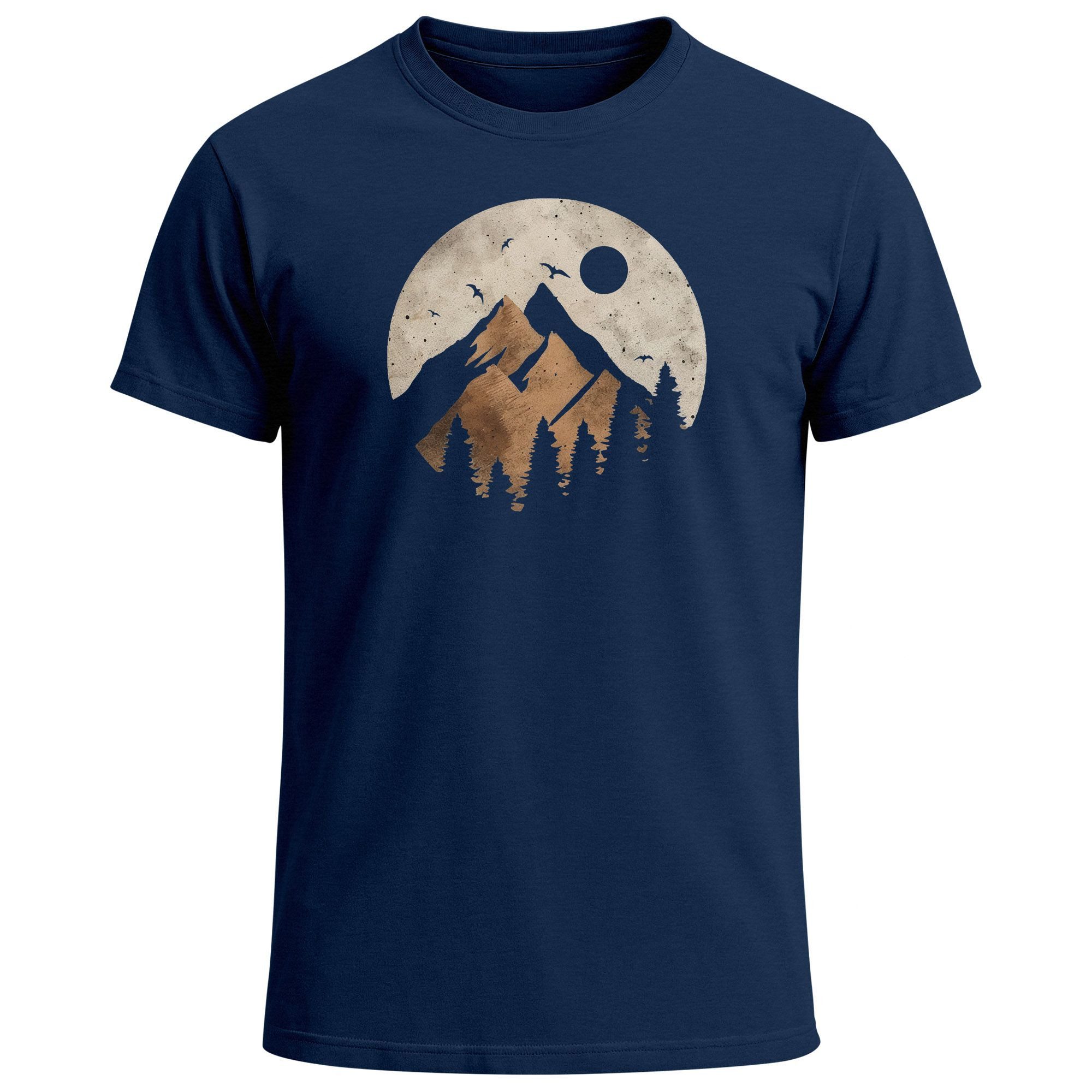 Neverless Print-Shirt Herren T-Shirt Berge Wandern Outdoor Grafikshirt Natu günstig online kaufen