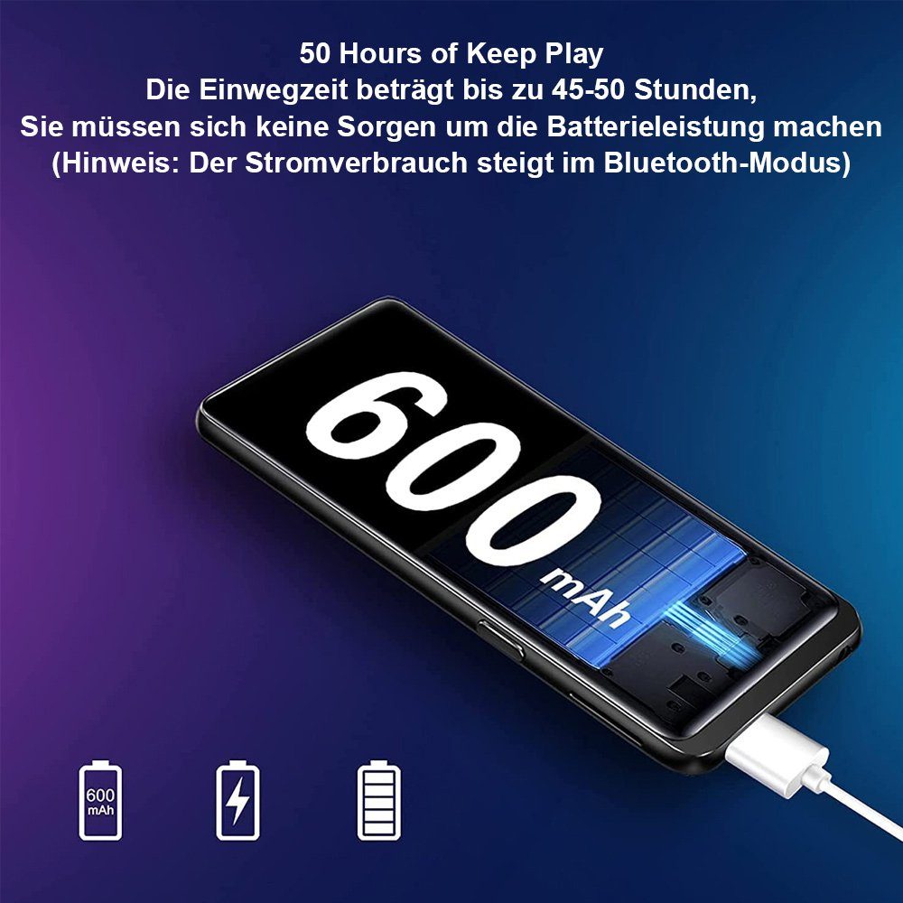 Jormftte tragbarem Musikplayer mit MP3-Player Bluetooth