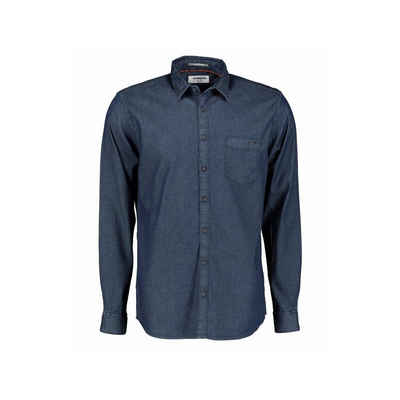 NO EXCESS Langarmshirt blau regular fit (1-tlg)