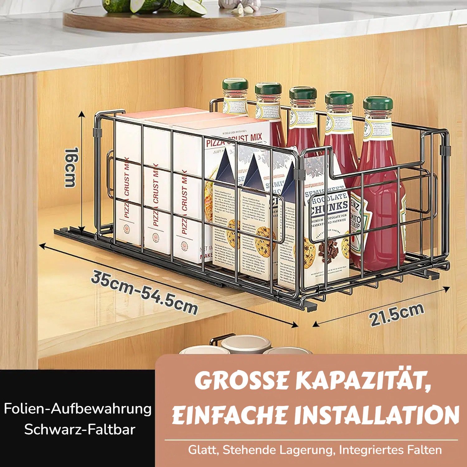 BlingBin Küchenorganizer-Set Teleskopschublade, Ausziehbare Schublade Küche günstig online kaufen