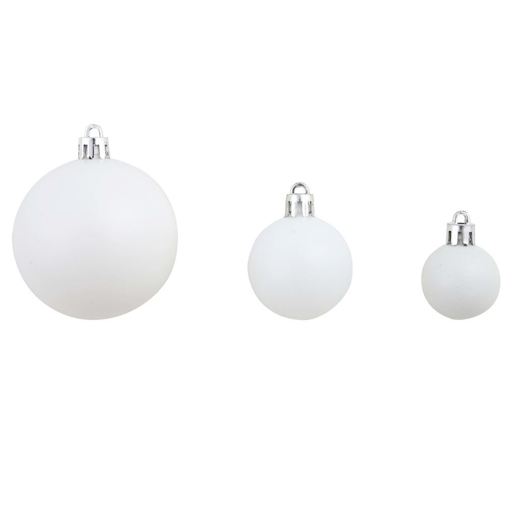 4 Grau Weihnachtskugel-Set Weiß 6 Christbaumschmuck vidaXL cm Weiß/Grau 100-tlg 3
