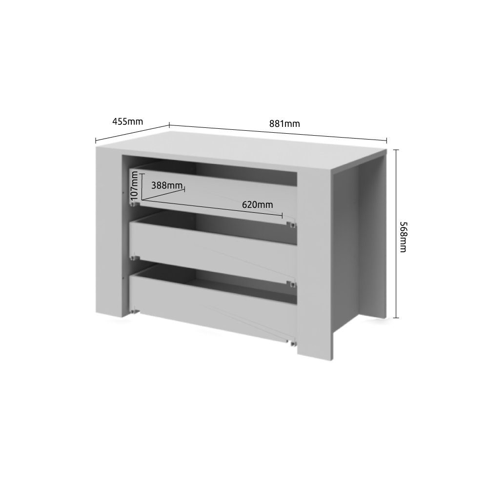 OTTO home Schubladeneinsatz Piano, Gala, für die Fachbreite 88cm (FSC®-zertifizierter Holzwerkstoff), 3 Schubladen mit Soft-Close-Funktion