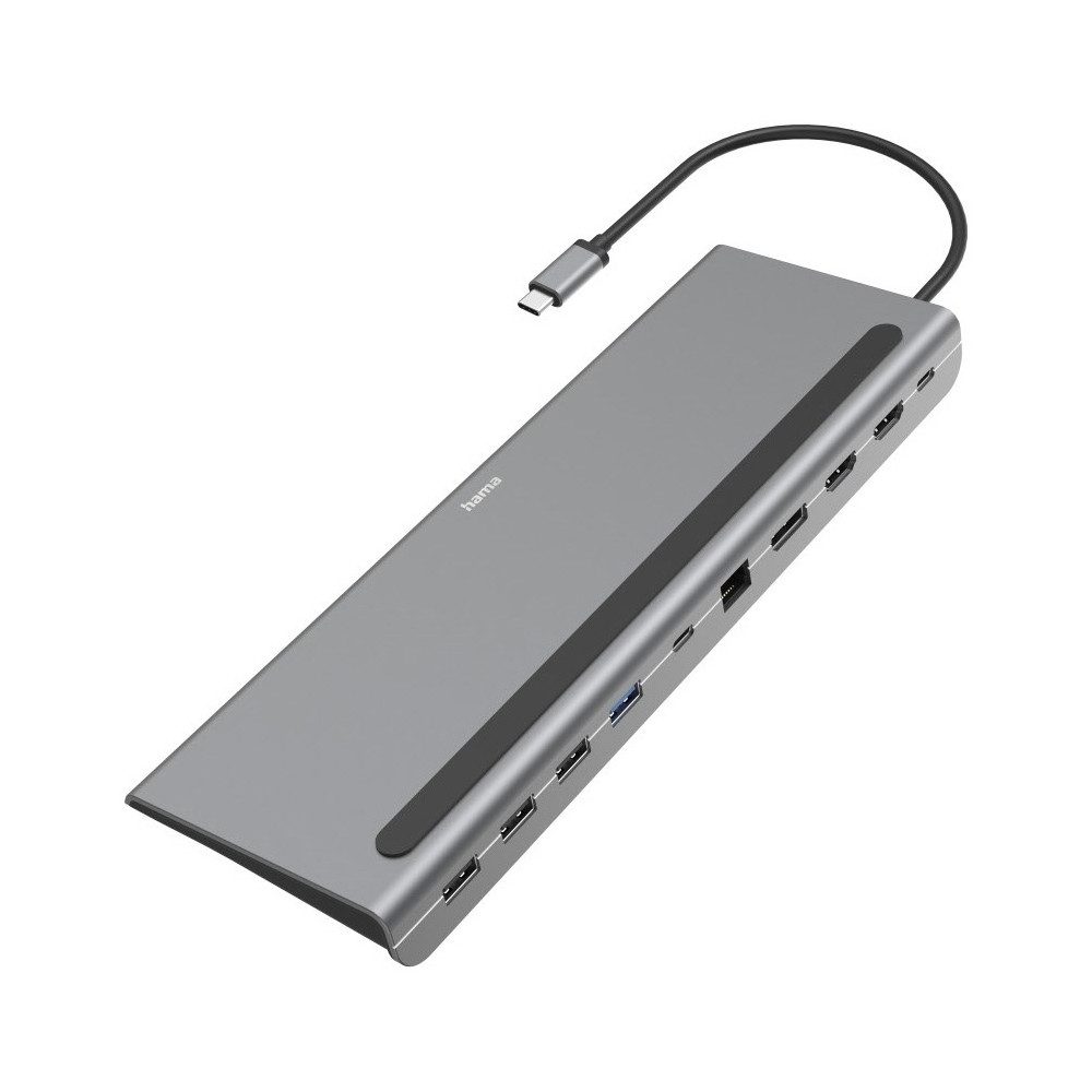 Hama Hama 10 Port USB-C-Docking-Station grau für Laptops Adapter USB-C
