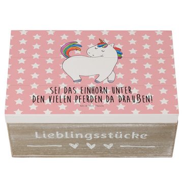 Mr. & Mrs. Panda Dekokiste Einhorn stolzierend - Rot Pastell - Geschenk, anders, Pegasus, Unicor (1 St)